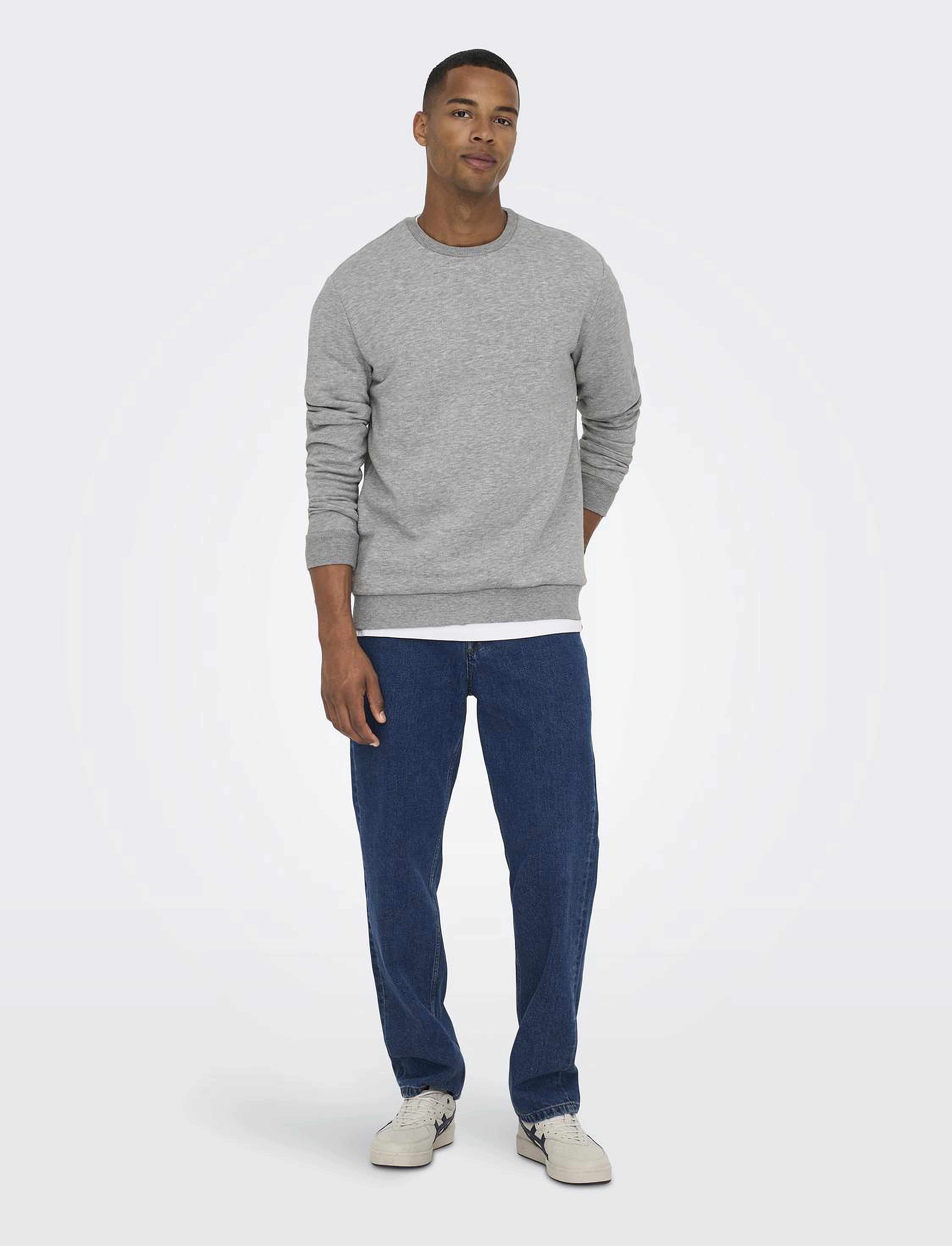 ONLY & SONS - ONSCERES CREW NECK NOOS - kollektioner - light grey melange - 4