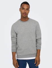 ONLY & SONS - ONSCERES CREW NECK NOOS - sweatshirts - light grey melange - 5