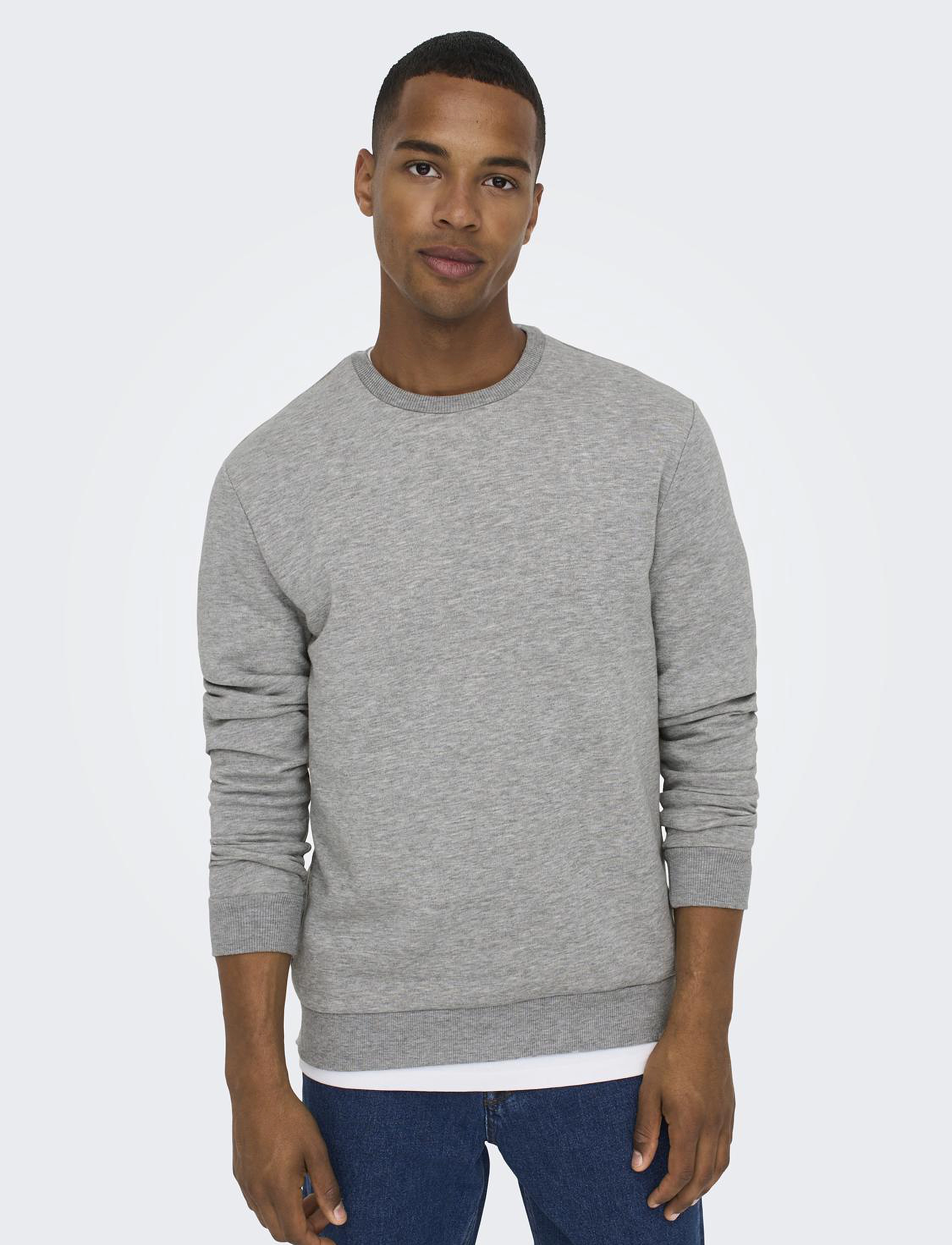 ONLY & SONS - ONSCERES CREW NECK NOOS - kollektioner - light grey melange - 5