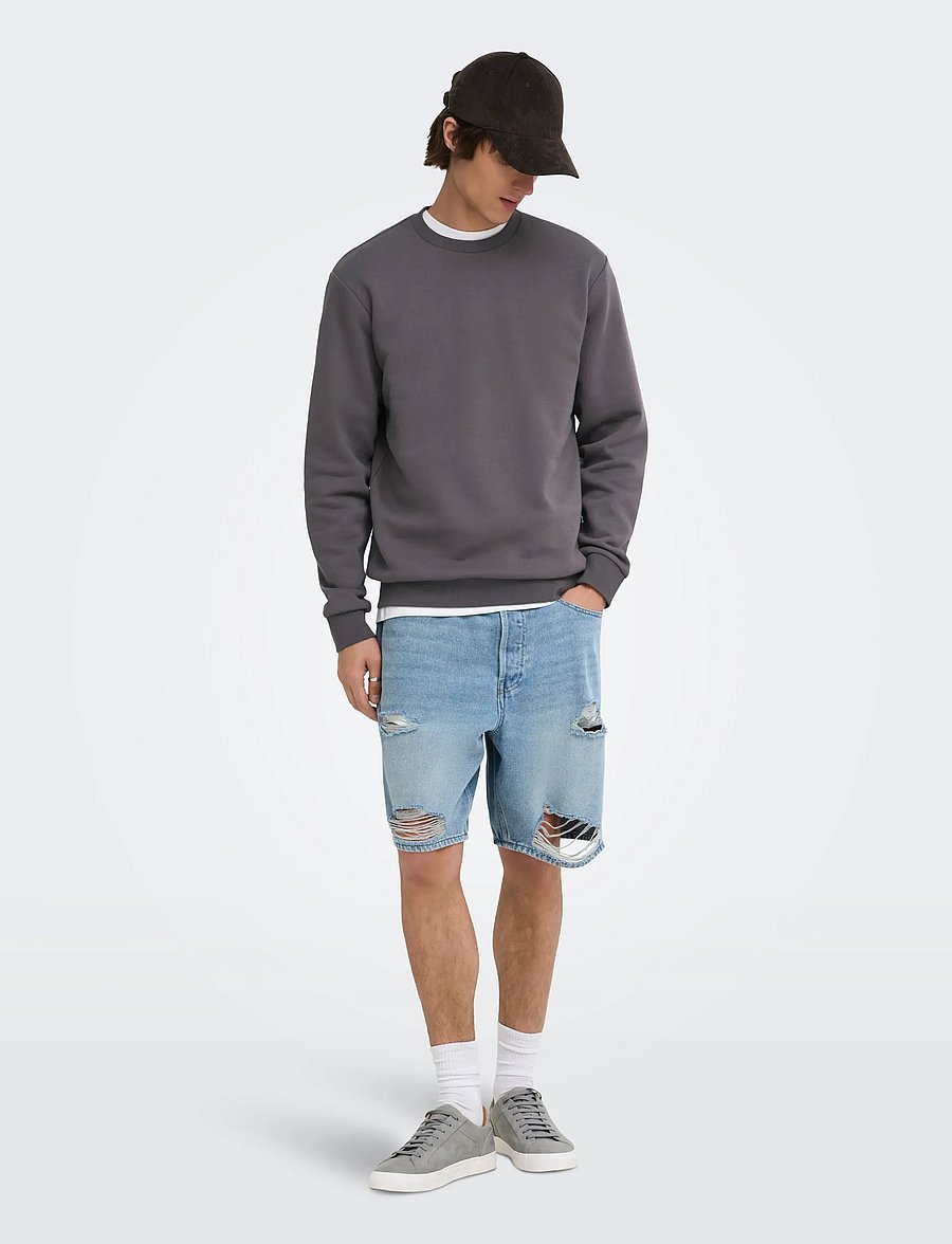 ONLY & SONS - ONSCERES CREW NECK NOOS - sweatshirts - rabbit - 4