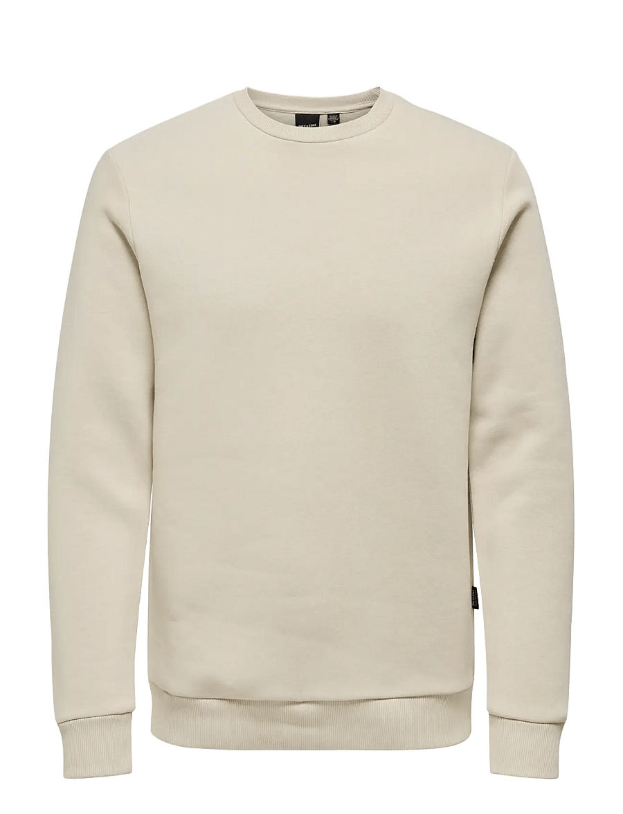 ONLY & SONS - ONSCERES CREW NECK NOOS - collegepaidat - silver lining - 1