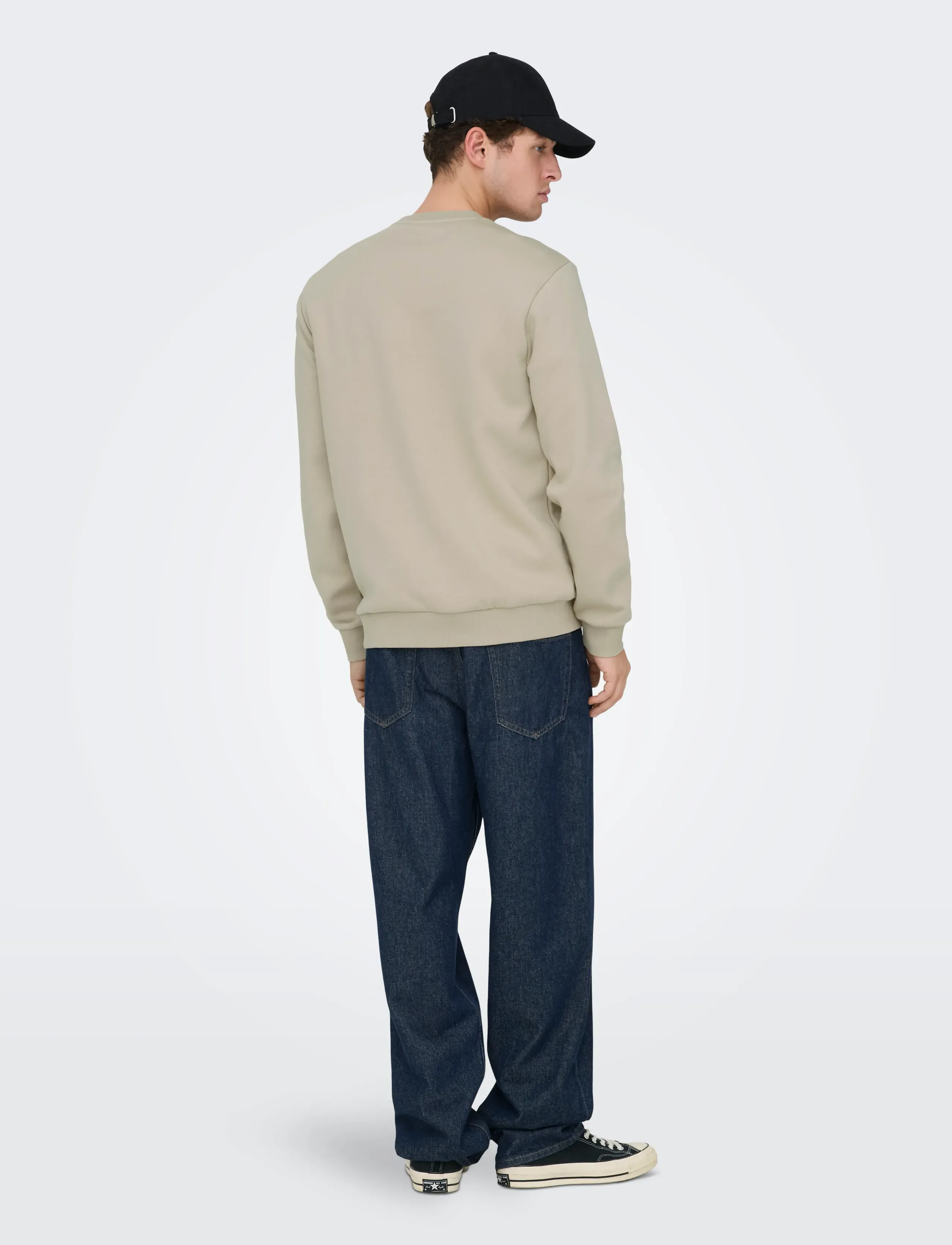 ONLY & SONS - ONSCERES CREW NECK NOOS - collegepaidat - silver lining - 3
