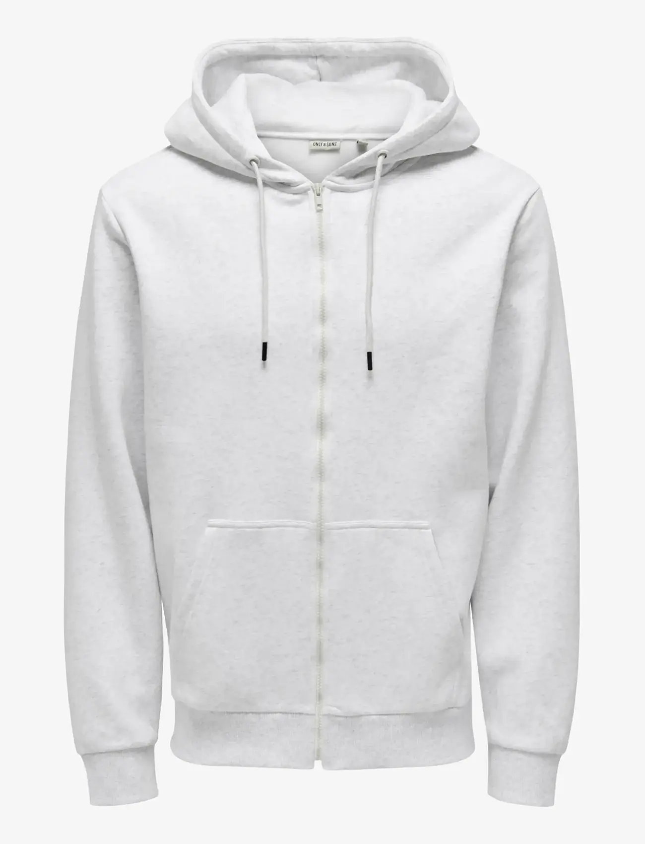ONLY & SONS - ONSCERES ZIP THR. HOODIE SWEAT NOOS - hoodies - super light grey melange - 1