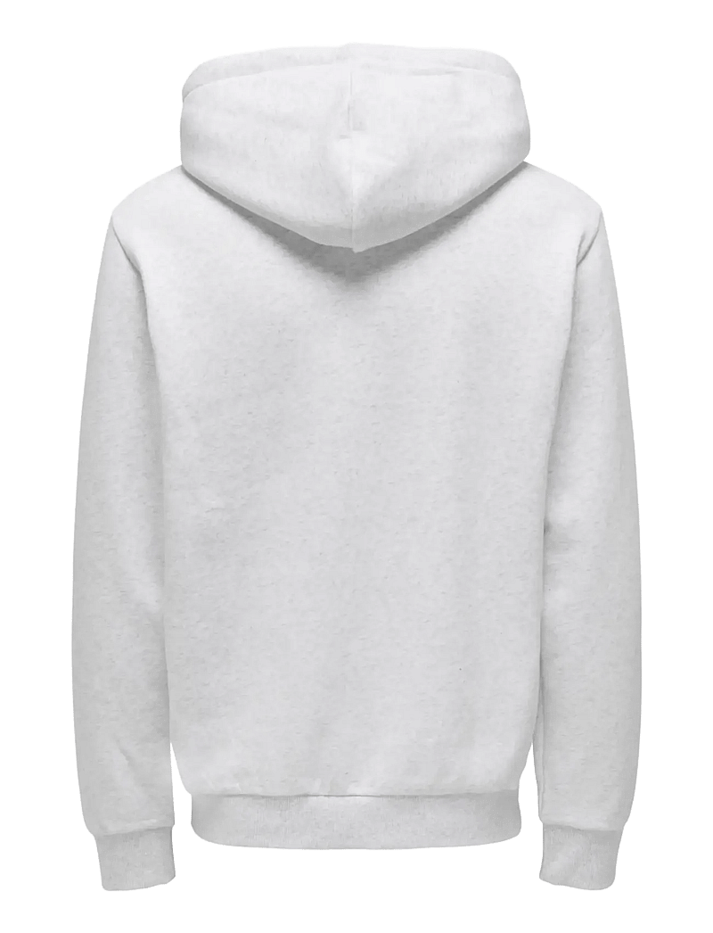 ONLY & SONS - ONSCERES ZIP THR. HOODIE SWEAT NOOS - sweats à capuche - super light grey melange - 2