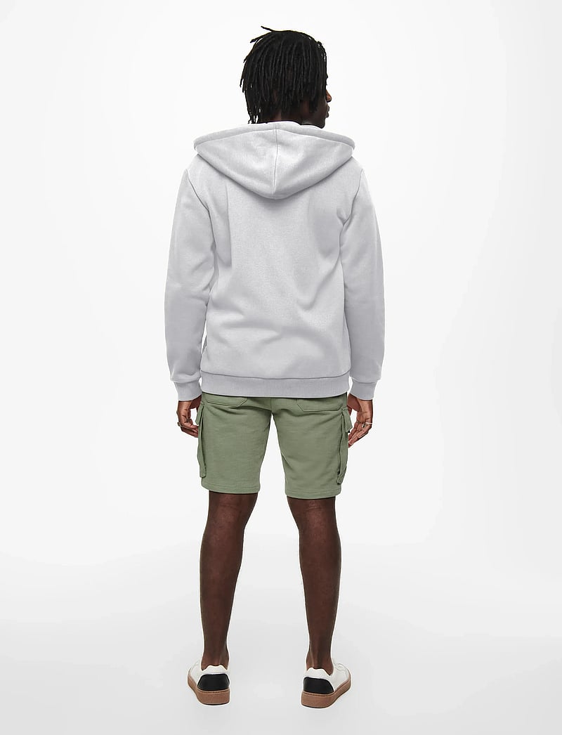 ONLY & SONS - ONSCERES ZIP THR. HOODIE SWEAT NOOS - sweats à capuche - super light grey melange - 3
