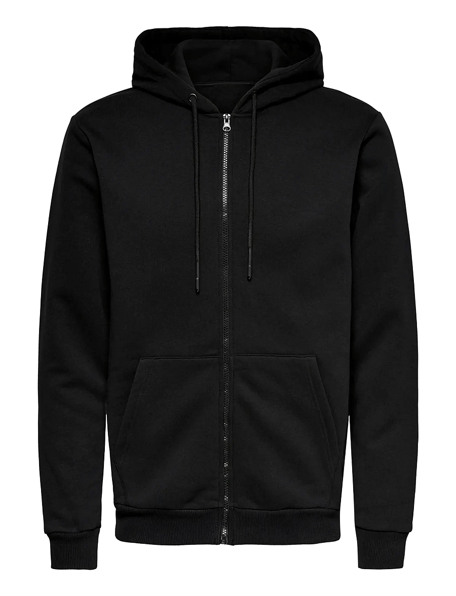 ONLY & SONS - ONSCERES ZIP THR. HOODIE SWEAT NOOS - hoodies - black - 1