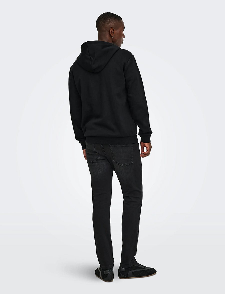 ONLY & SONS - ONSCERES ZIP THR. HOODIE SWEAT NOOS - hoodies - black - 3