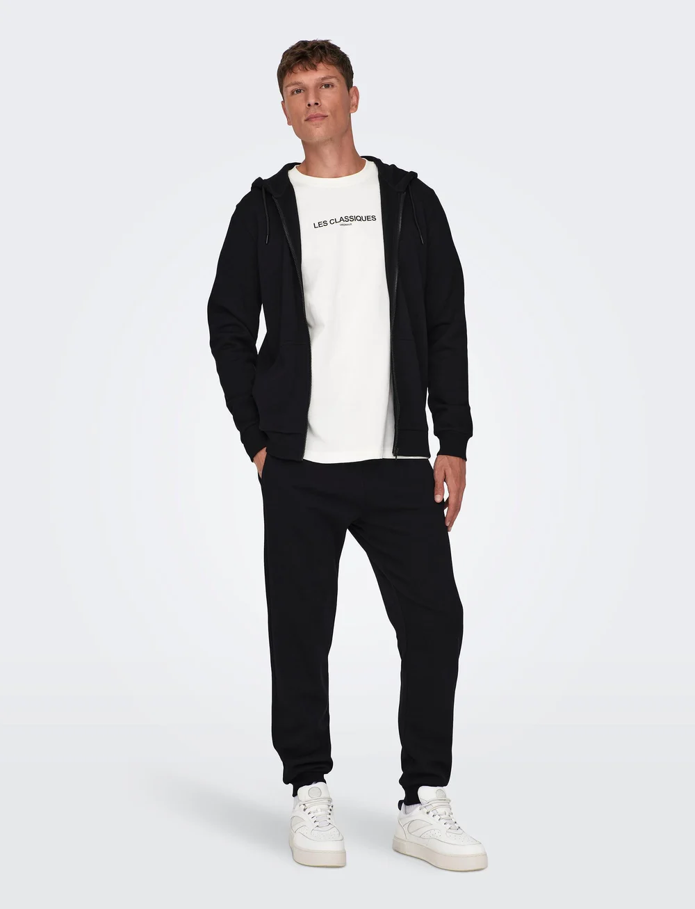 ONLY & SONS - ONSCERES ZIP THR. HOODIE SWEAT NOOS - kapuutsiga dressipluusid - black - 4
