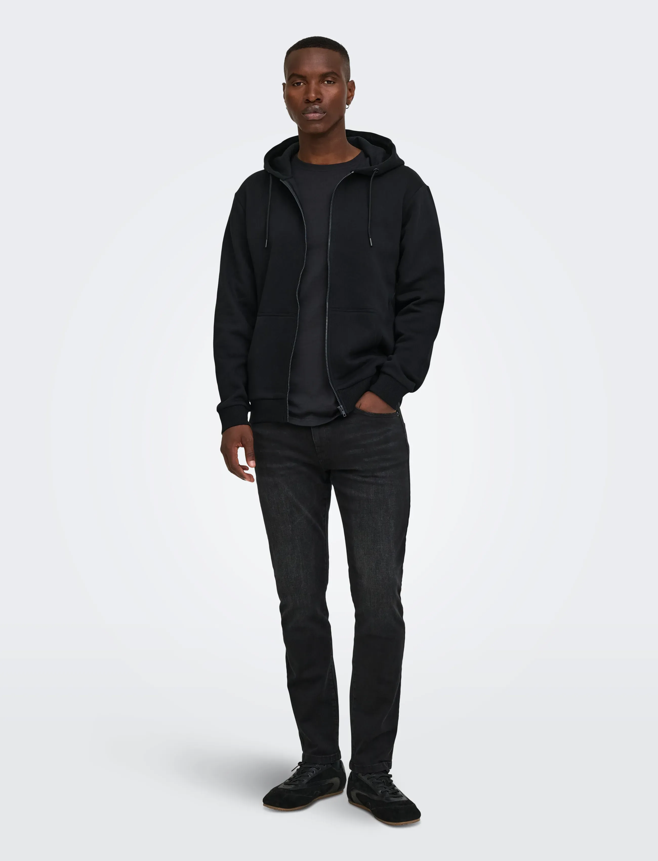 ONLY & SONS - ONSCERES ZIP THR. HOODIE SWEAT NOOS - hoodies - black - 4