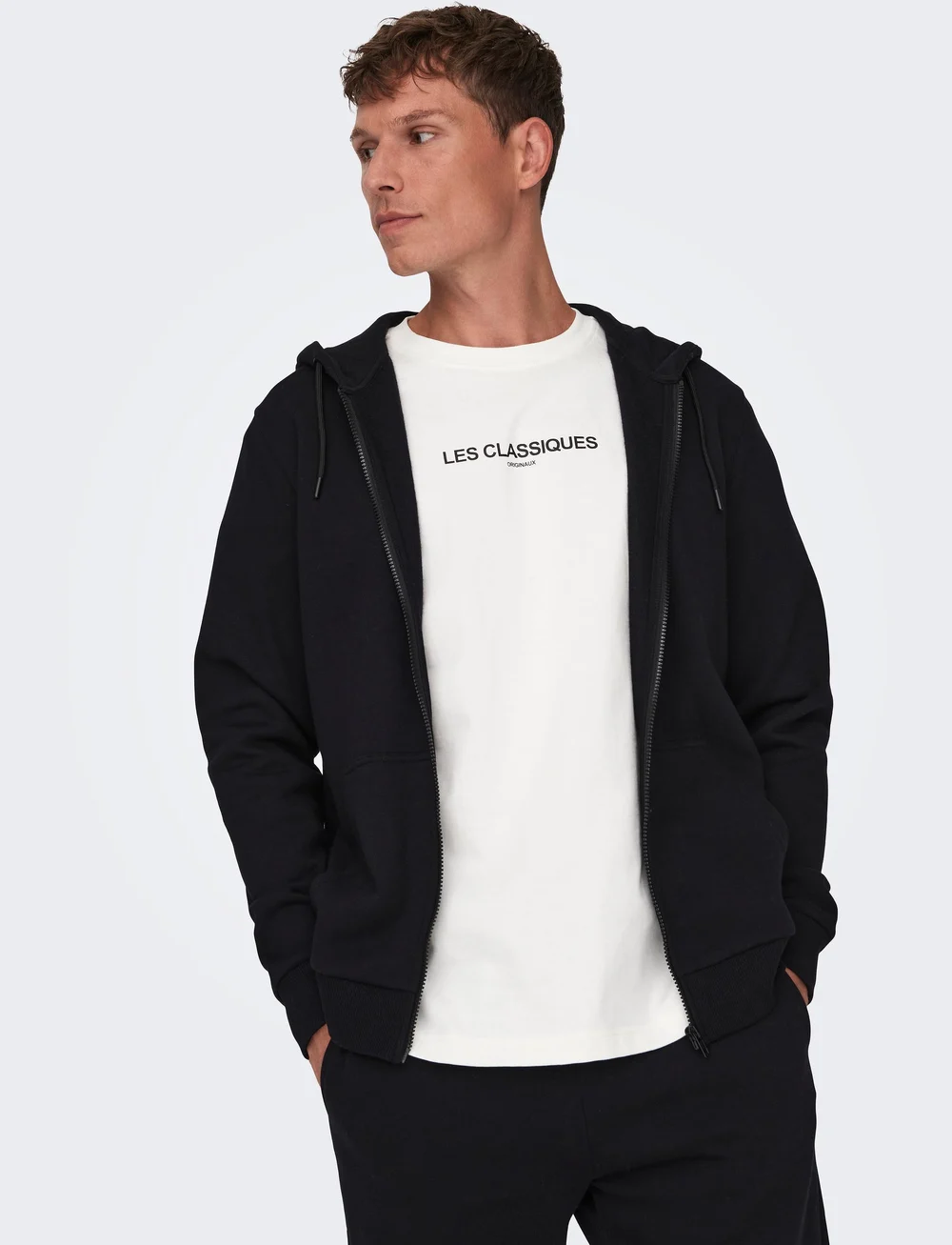 ONLY & SONS - ONSCERES ZIP THR. HOODIE SWEAT NOOS - kapuutsiga dressipluusid - black - 5