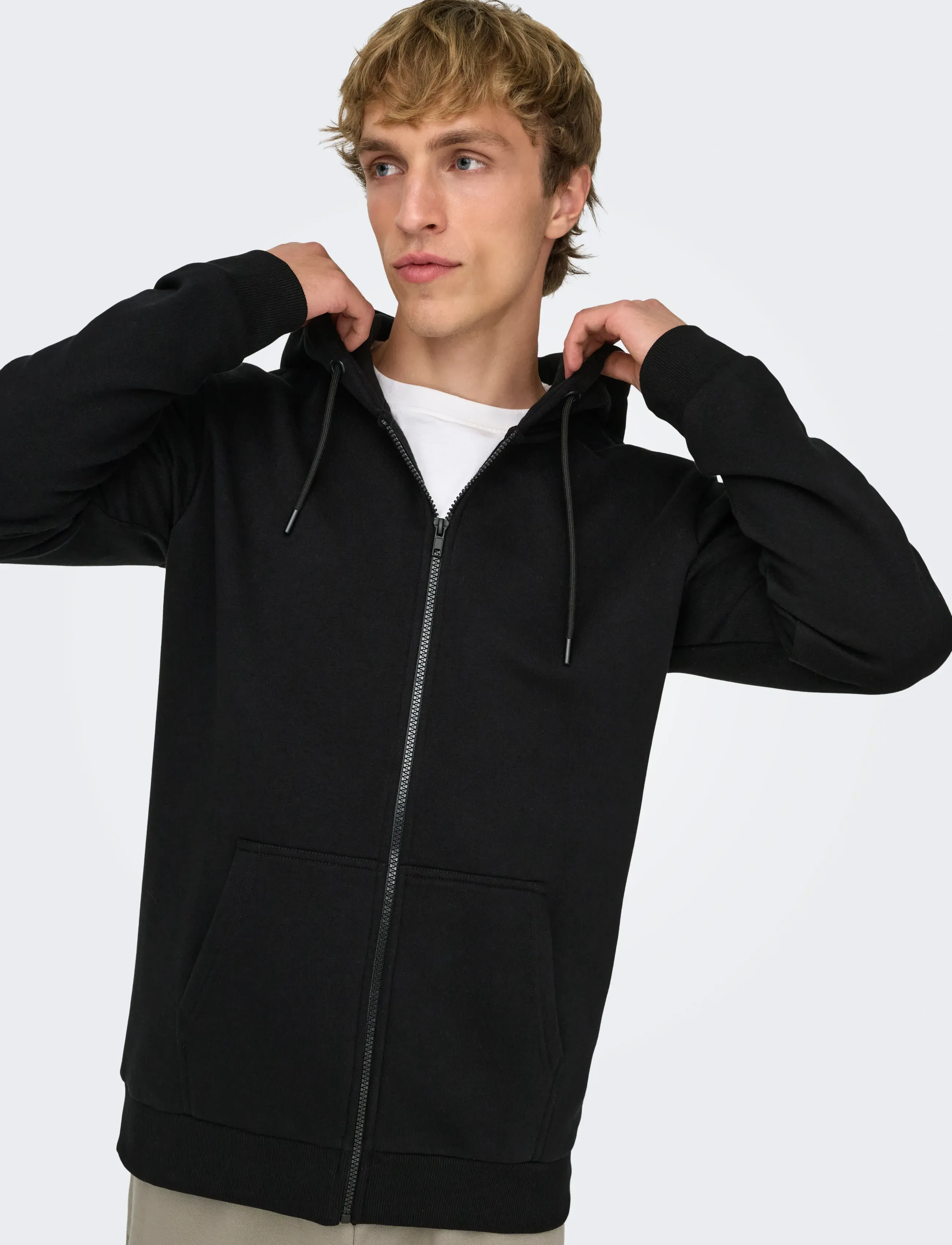 ONLY & SONS - ONSCERES ZIP THR. HOODIE SWEAT NOOS - hoodies - black - 5