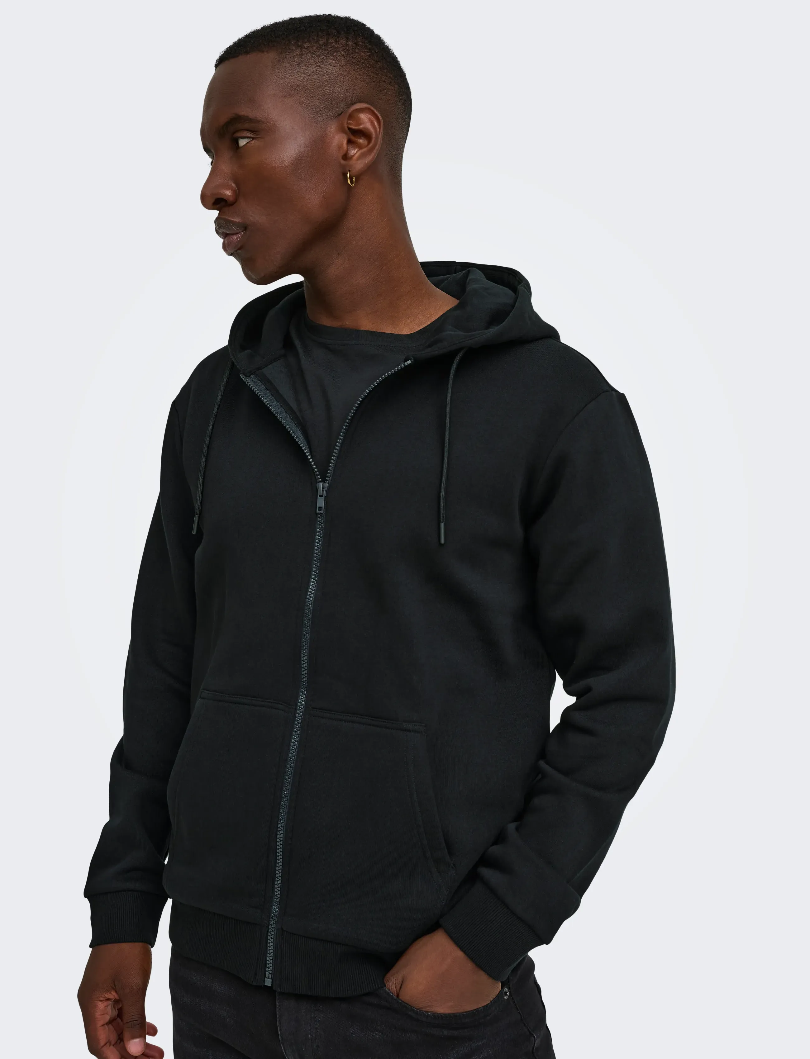 ONLY & SONS - ONSCERES ZIP THR. HOODIE SWEAT NOOS - hoodies - black - 5