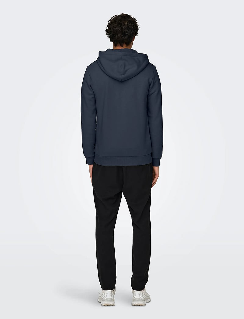ONLY & SONS - ONSCERES ZIP THR. HOODIE SWEAT NOOS - kapuzenpullover - blue nights - 3