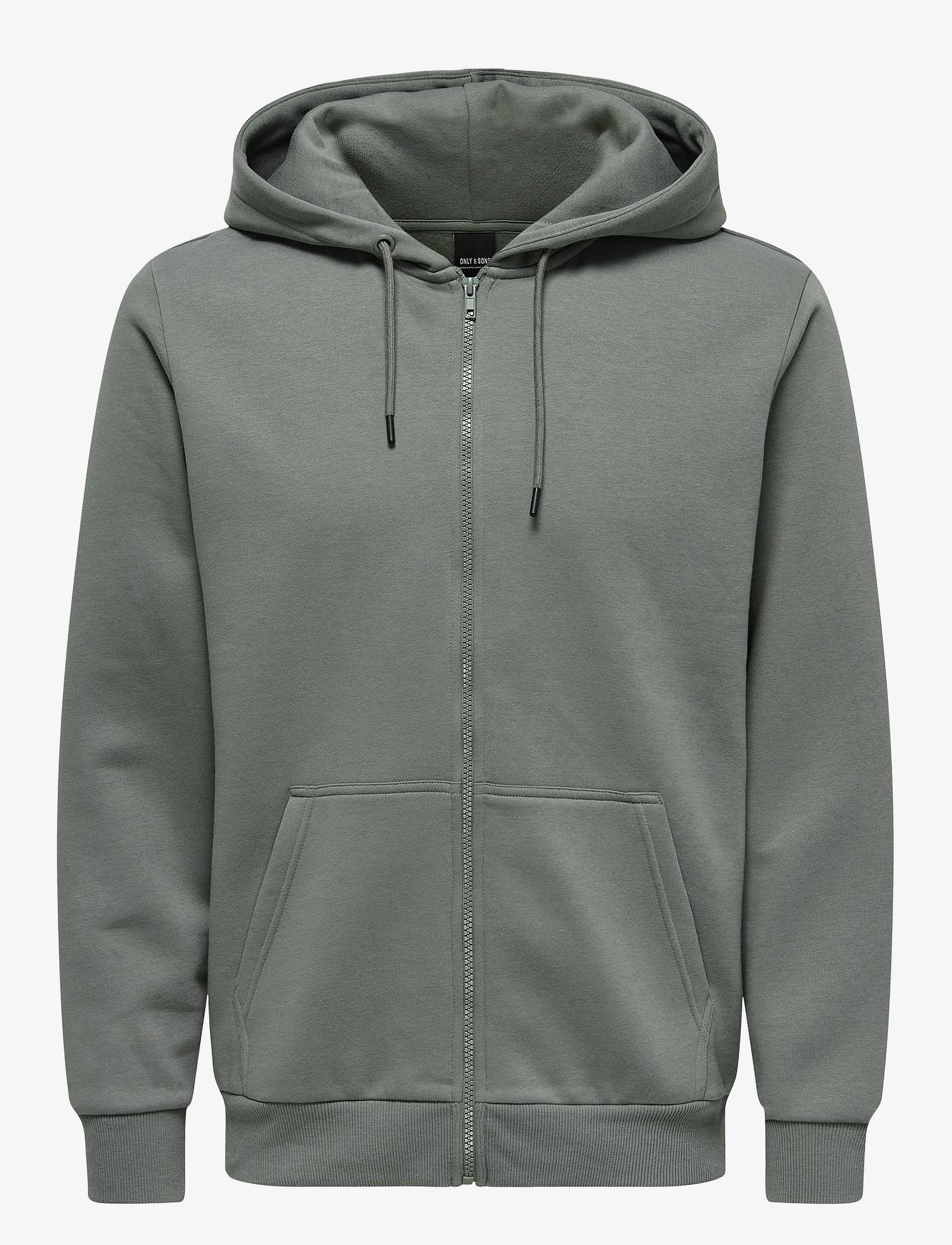 ONLY & SONS ONSCERES ZIP THR. HOODIE SWEAT NOOS - Hættetrøjer - CASTOR GRAY / grey