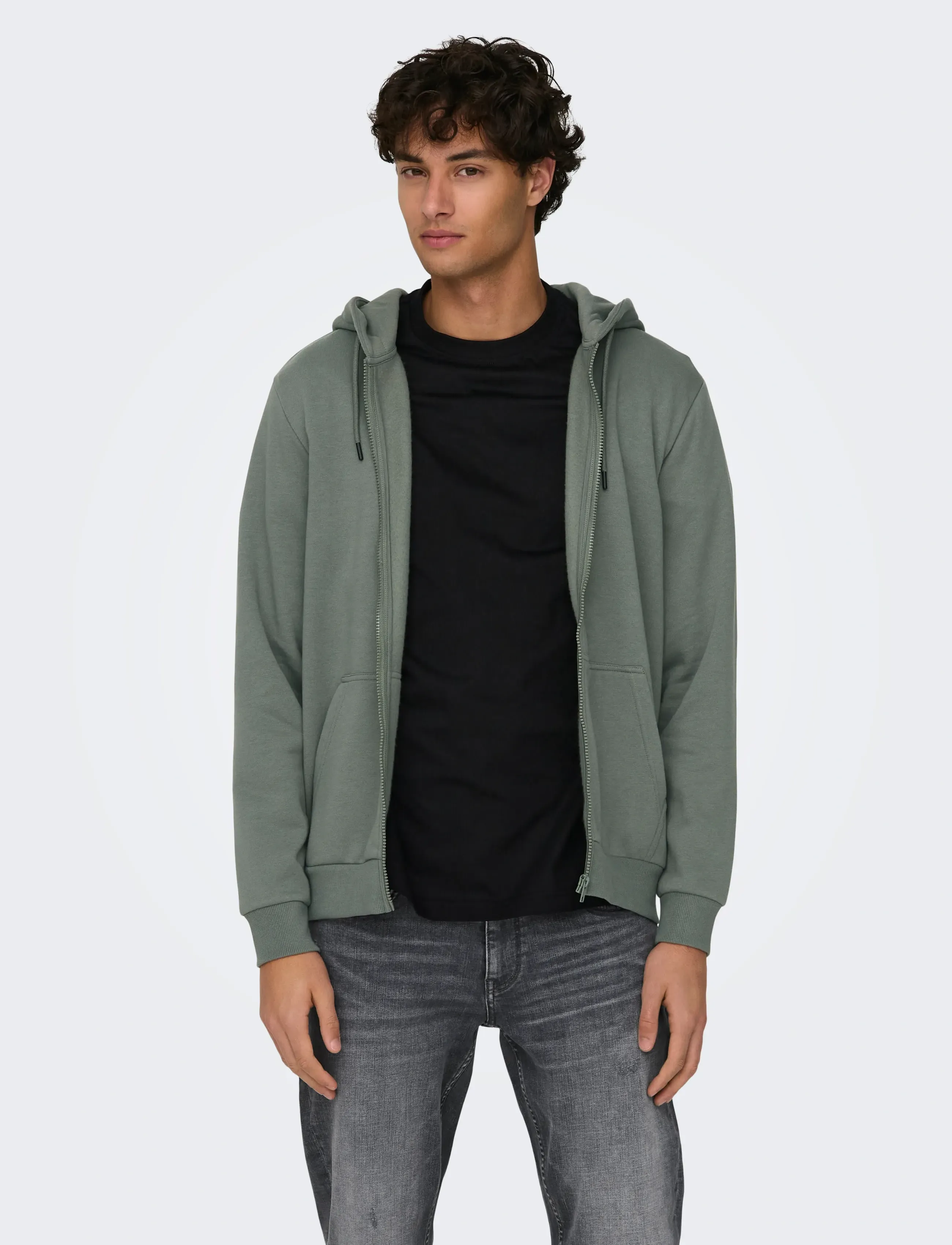 ONLY & SONS ONSCERES ZIP THR. HOODIE SWEAT NOOS - Dressipluusid - CASTOR GRAY / grey
