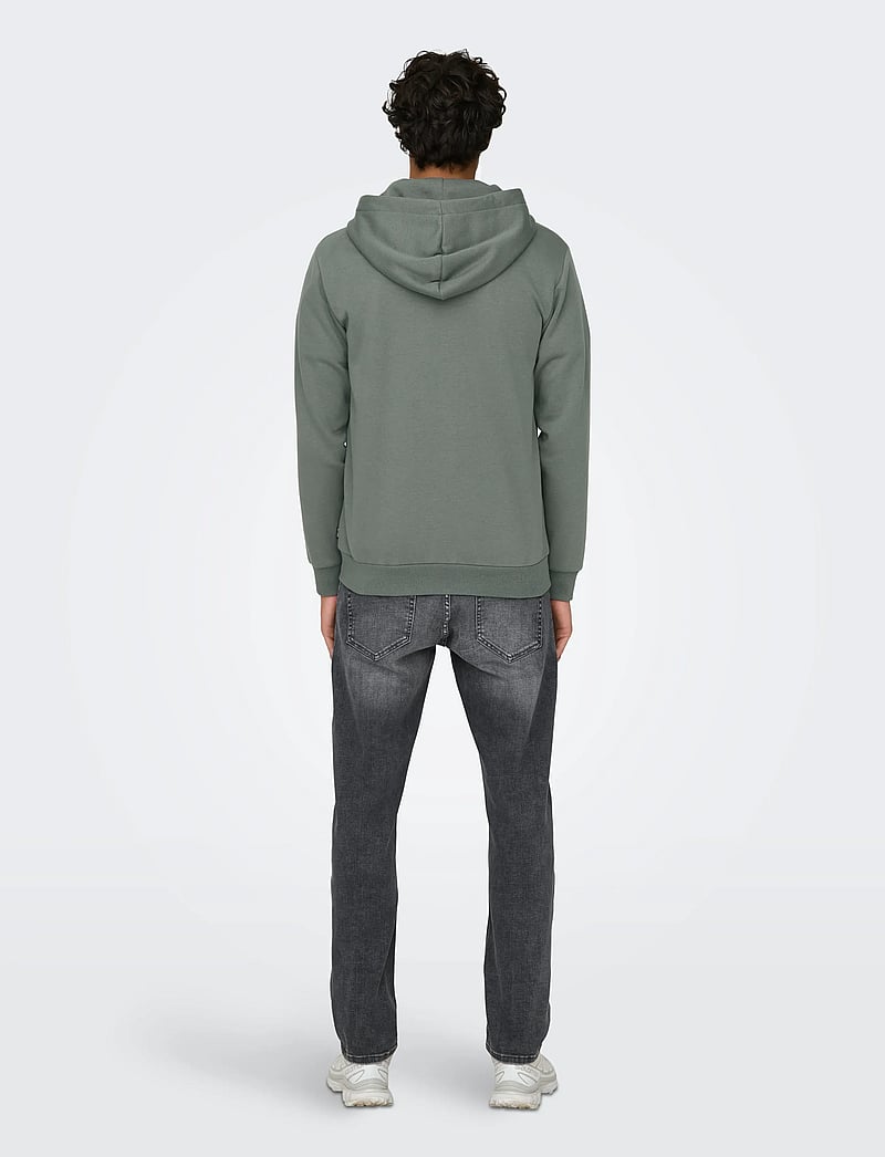 ONLY & SONS - ONSCERES ZIP THR. HOODIE SWEAT NOOS - džemperiai su gobtuvu - castor gray - 3