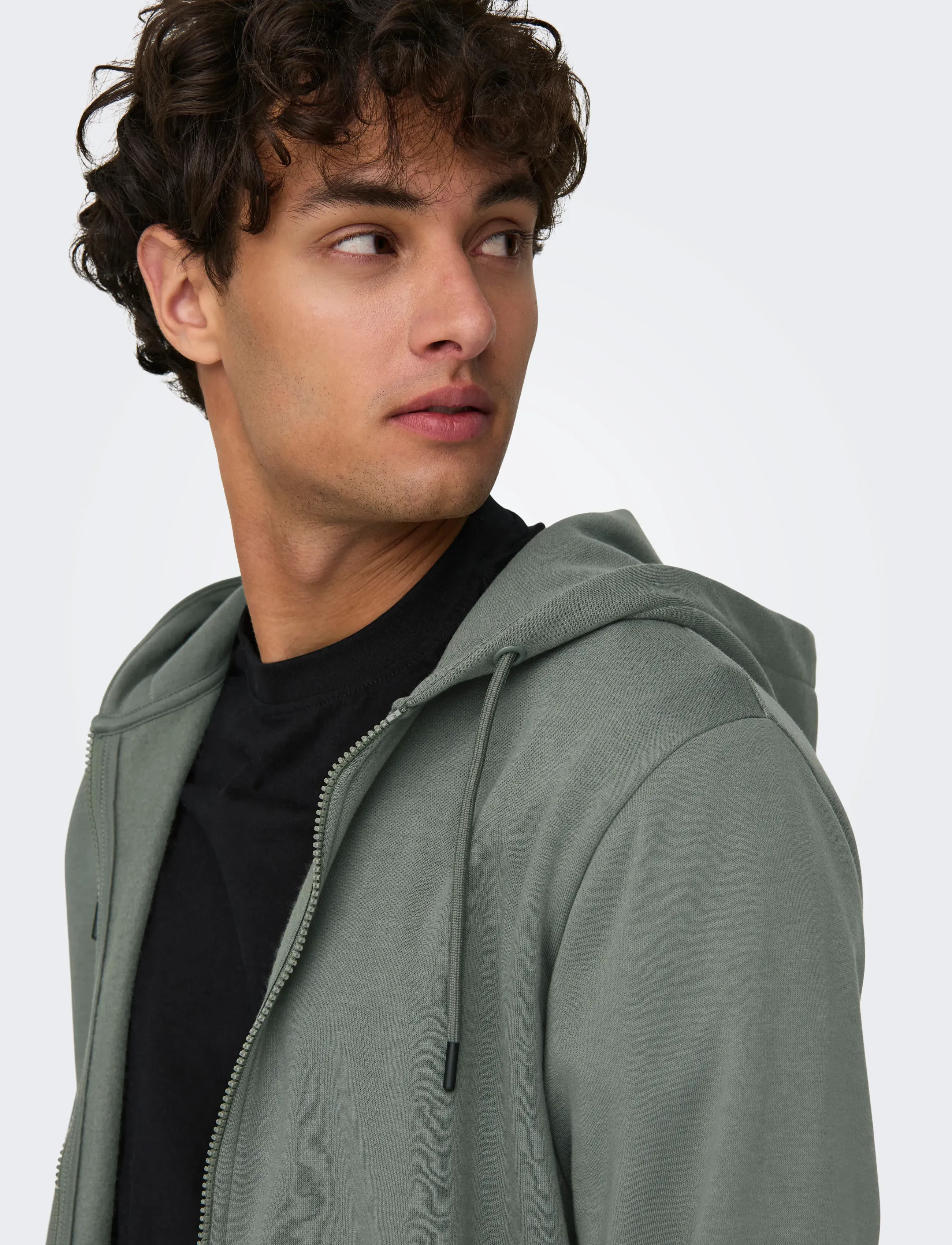 ONLY & SONS - ONSCERES ZIP THR. HOODIE SWEAT NOOS - hettupeysur - castor gray - 4
