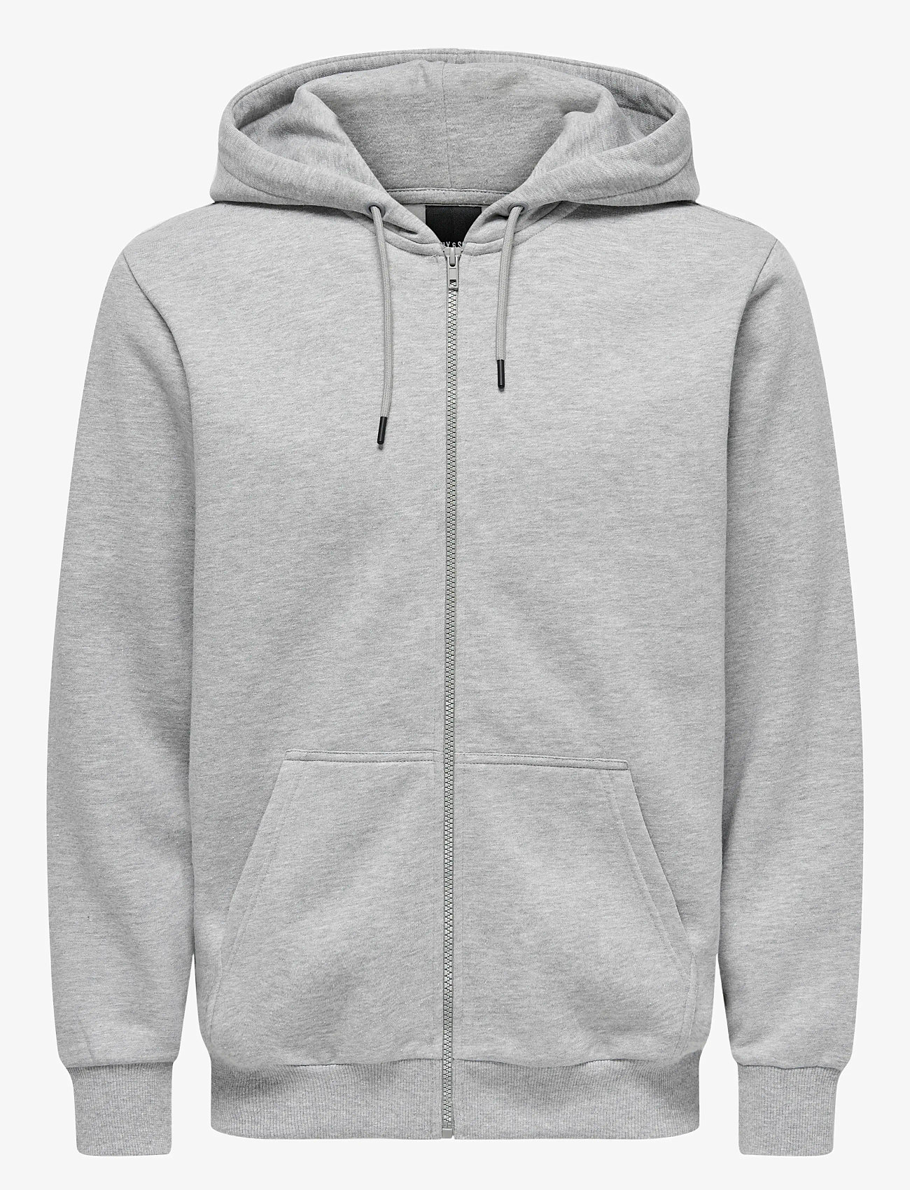 ONLY & SONS - ONSCERES ZIP THR. HOODIE SWEAT NOOS - hoodies - light grey melange - 1