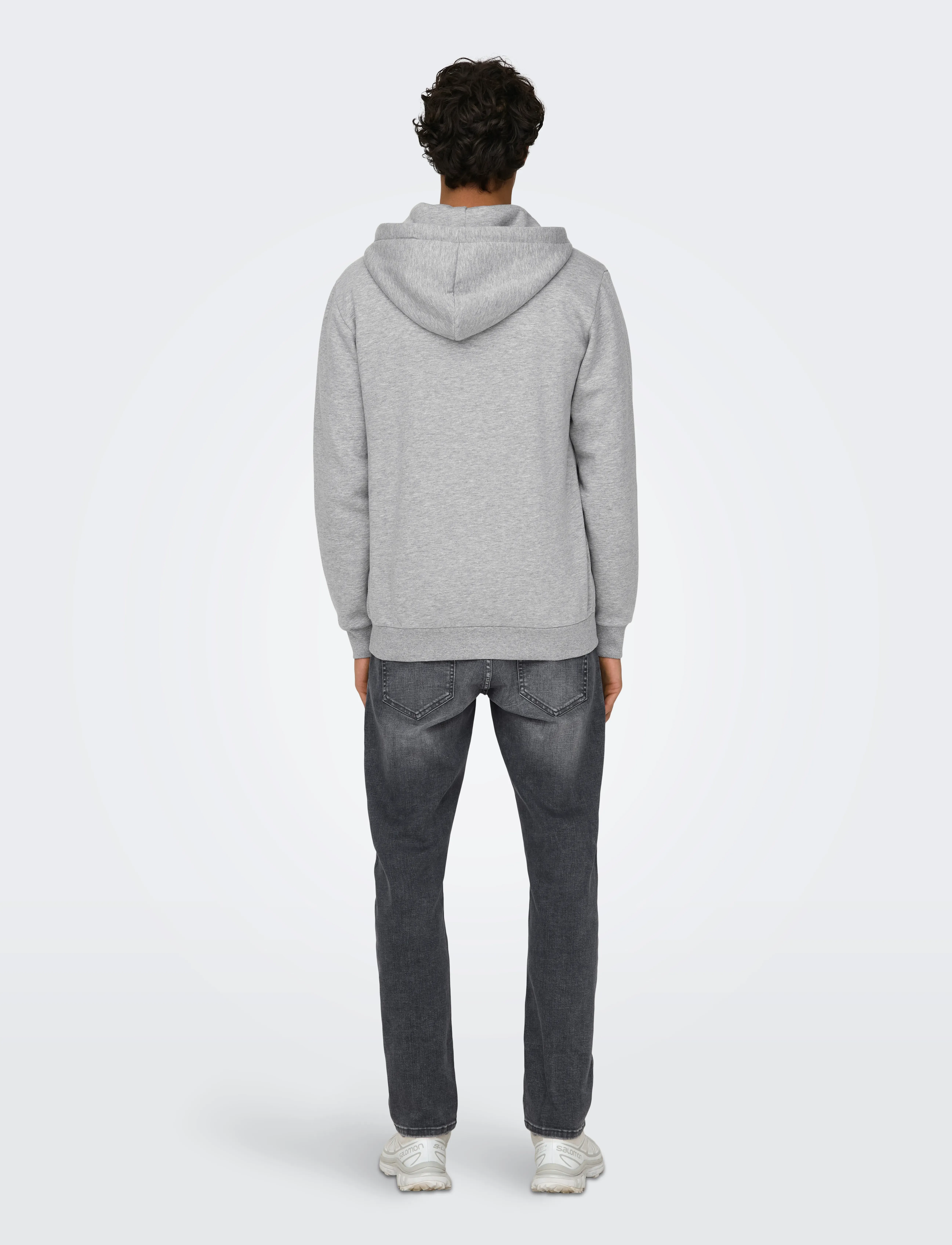ONLY & SONS - ONSCERES ZIP THR. HOODIE SWEAT NOOS - dressipluusid - light grey melange - 3