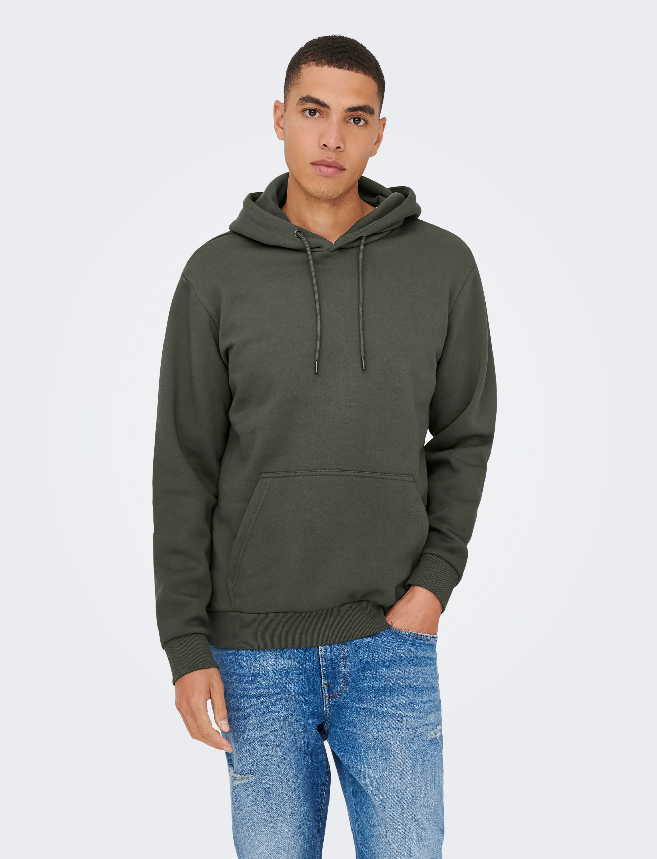 ONLY & SONS ONSCERES HOODIE SWEAT NOOS - Kleidung - BELUGA / khaki/green