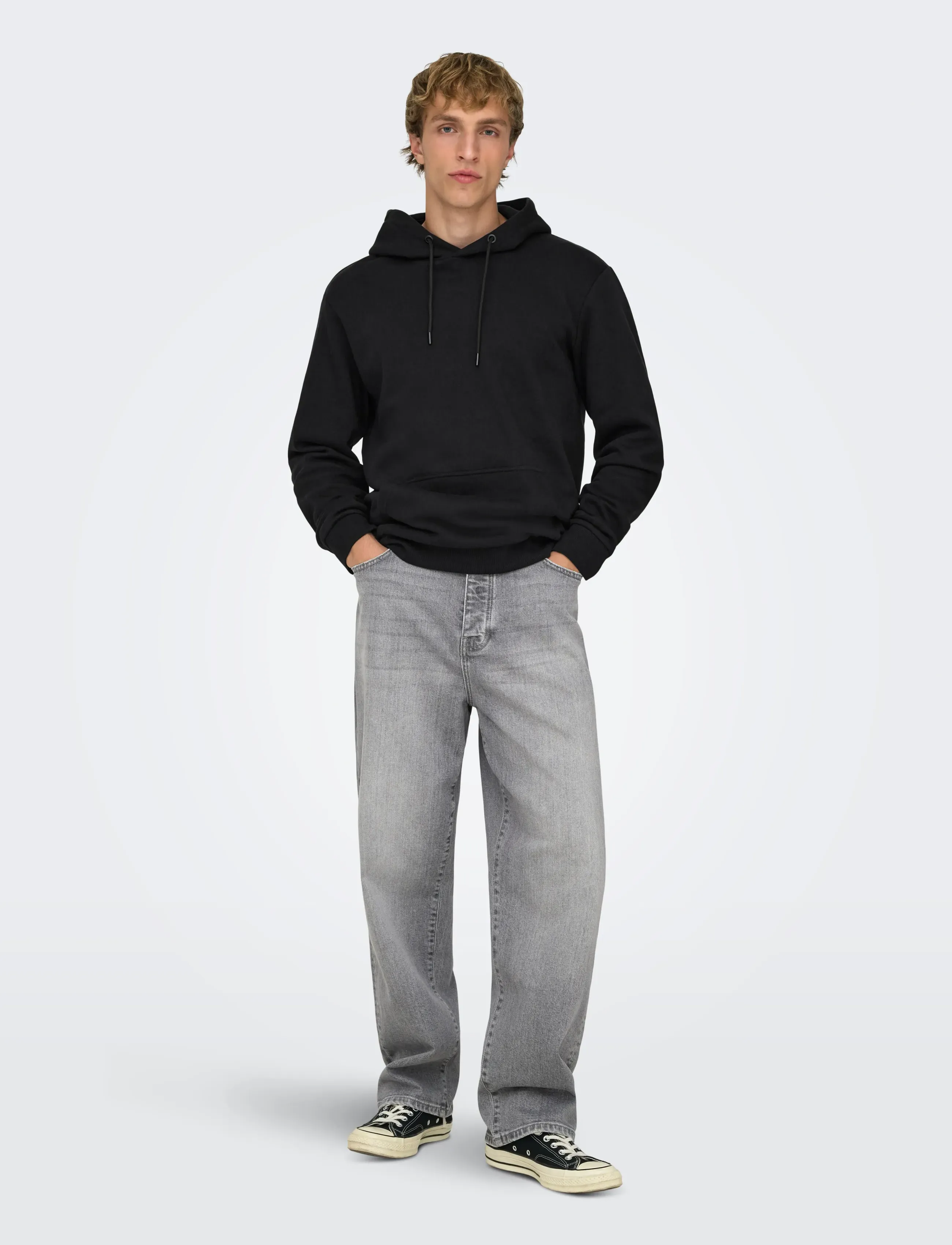 ONLY & SONS ONSCERES HOODIE SWEAT NOOS - Dressipluusid - BLACK / black