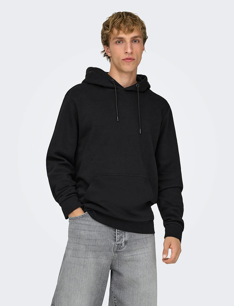 ONLY & SONS - ONSCERES HOODIE SWEAT NOOS - kapuutsiga pusad - black - 4