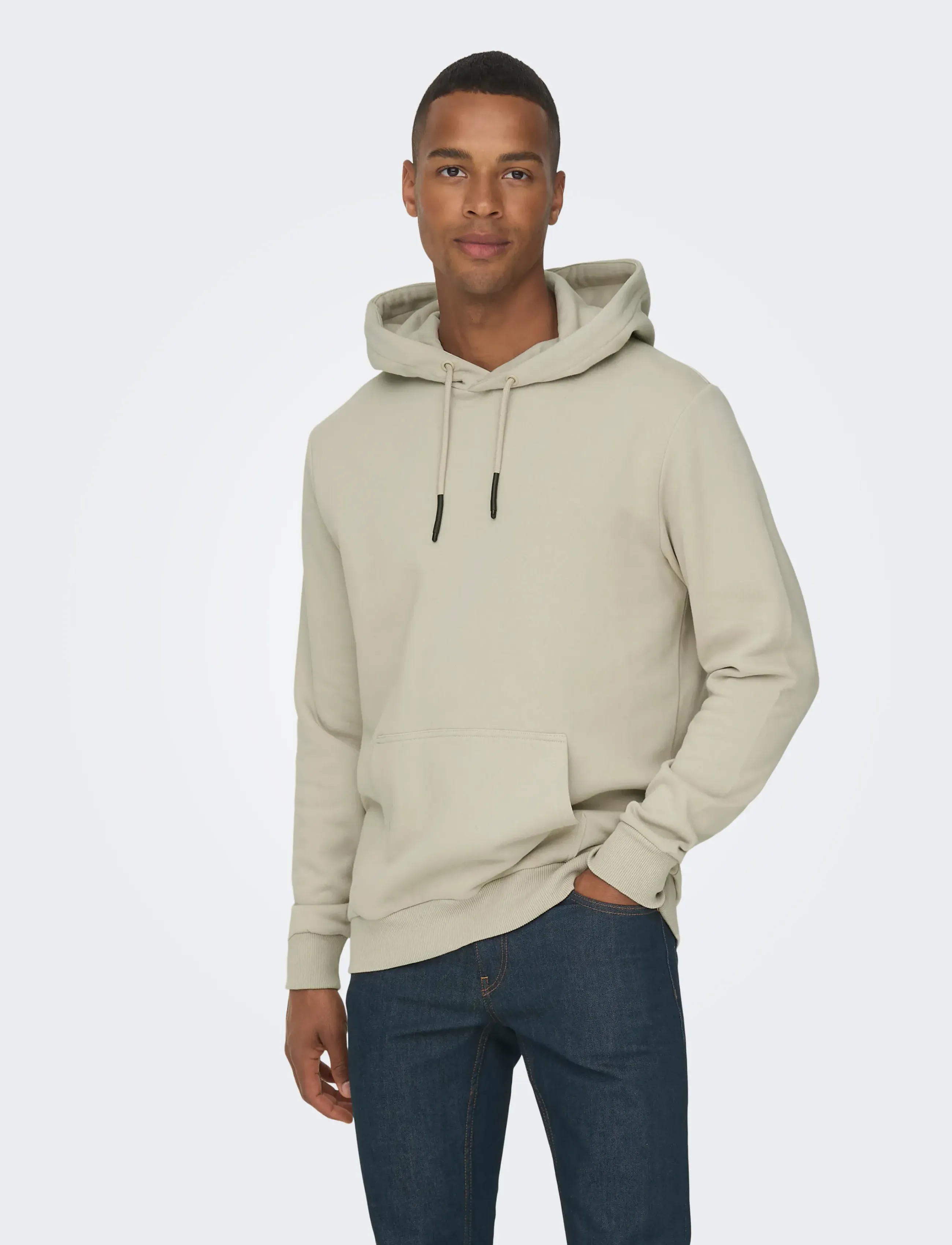 ONLY & SONS ONSCERES HOODIE SWEAT NOOS - Kapuzenpullover - SILVER LINING / beige
