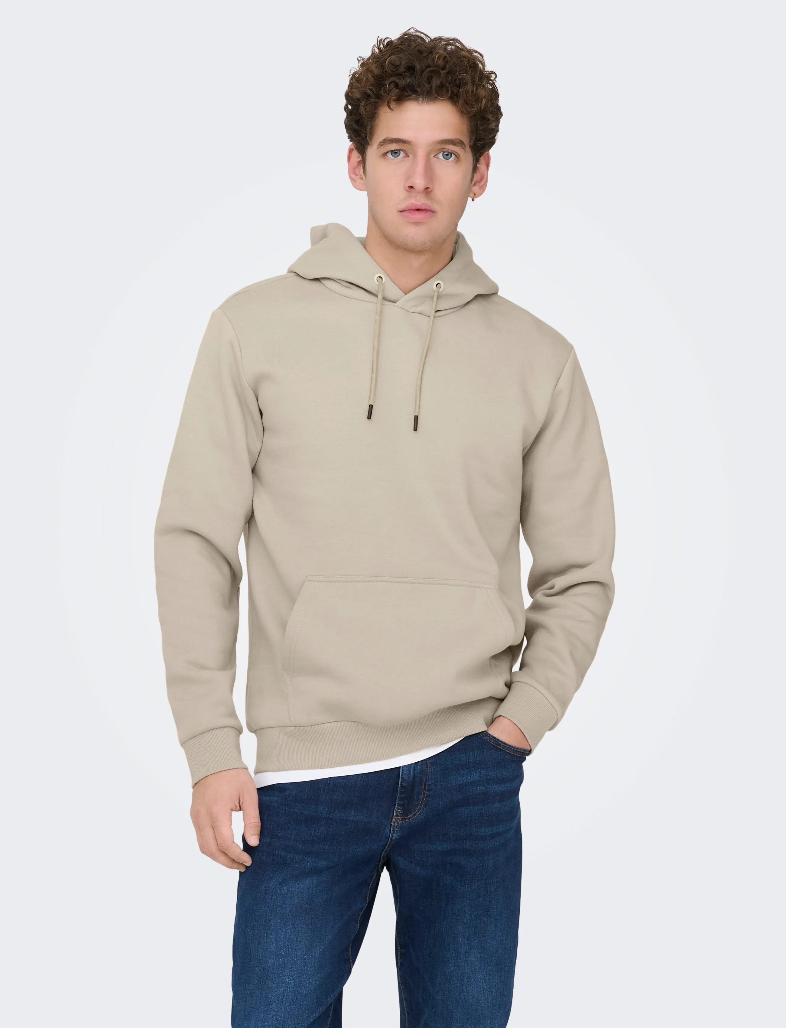 ONLY & SONS ONSCERES HOODIE SWEAT NOOS - Sweatshirts & Hoodies - SILVER LINING / beige