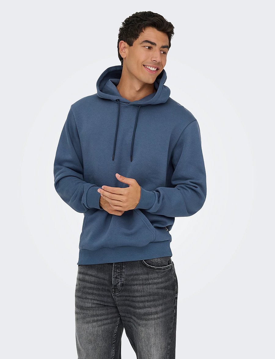 ONLY & SONS - ONSCERES HOODIE SWEAT NOOS - kapuzenpullover - vintage indigo - 0
