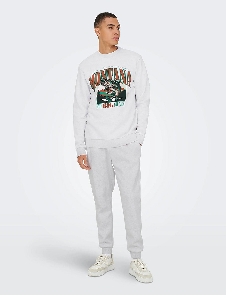 ONLY & SONS - ONSCERES REG SWEAT PANTS NOOS - kollektioner - super light grey melange - 4