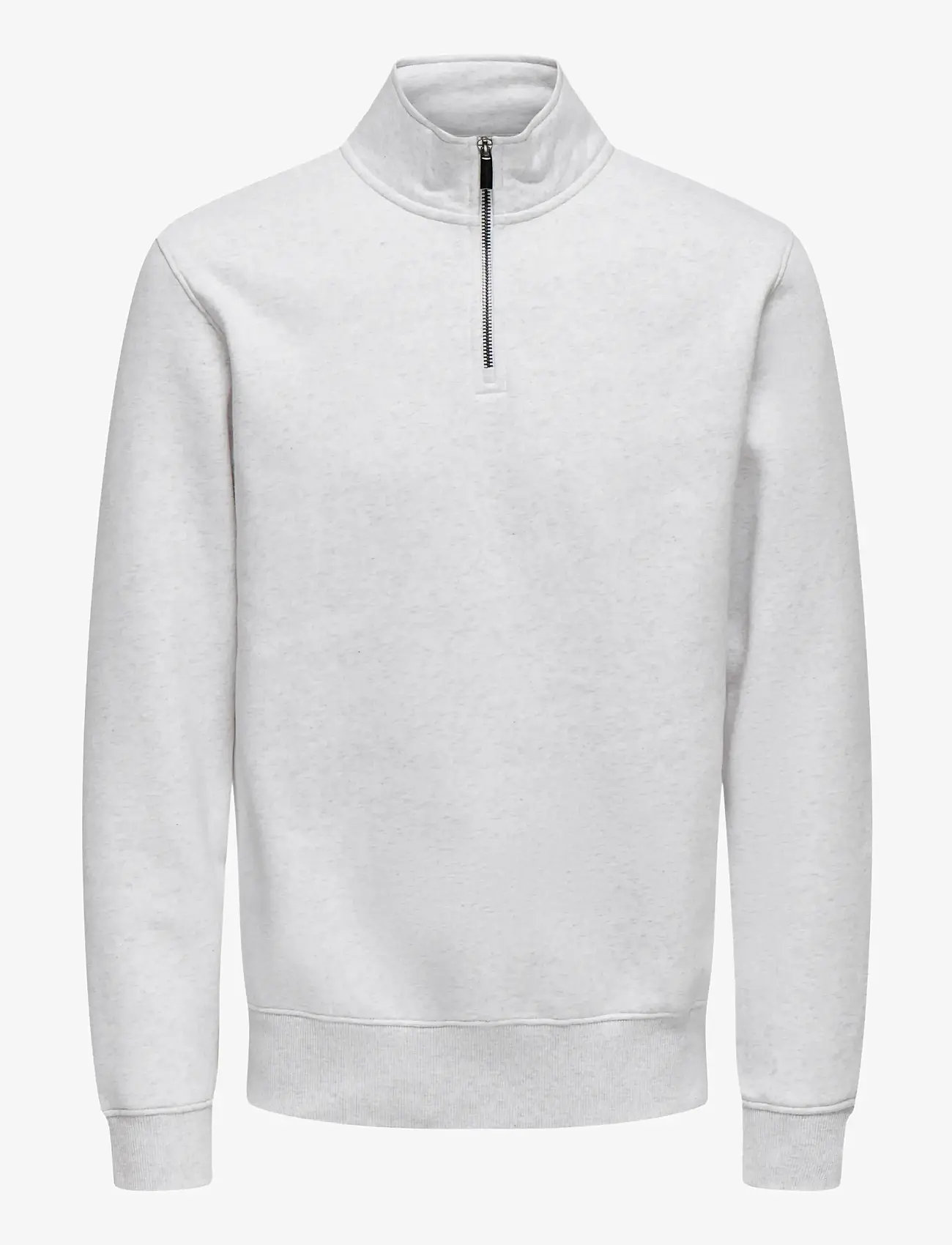 ONLY & SONS - ONSCERES HALF ZIP SWEAT NOOS - kollektioner - super light grey melange - 1