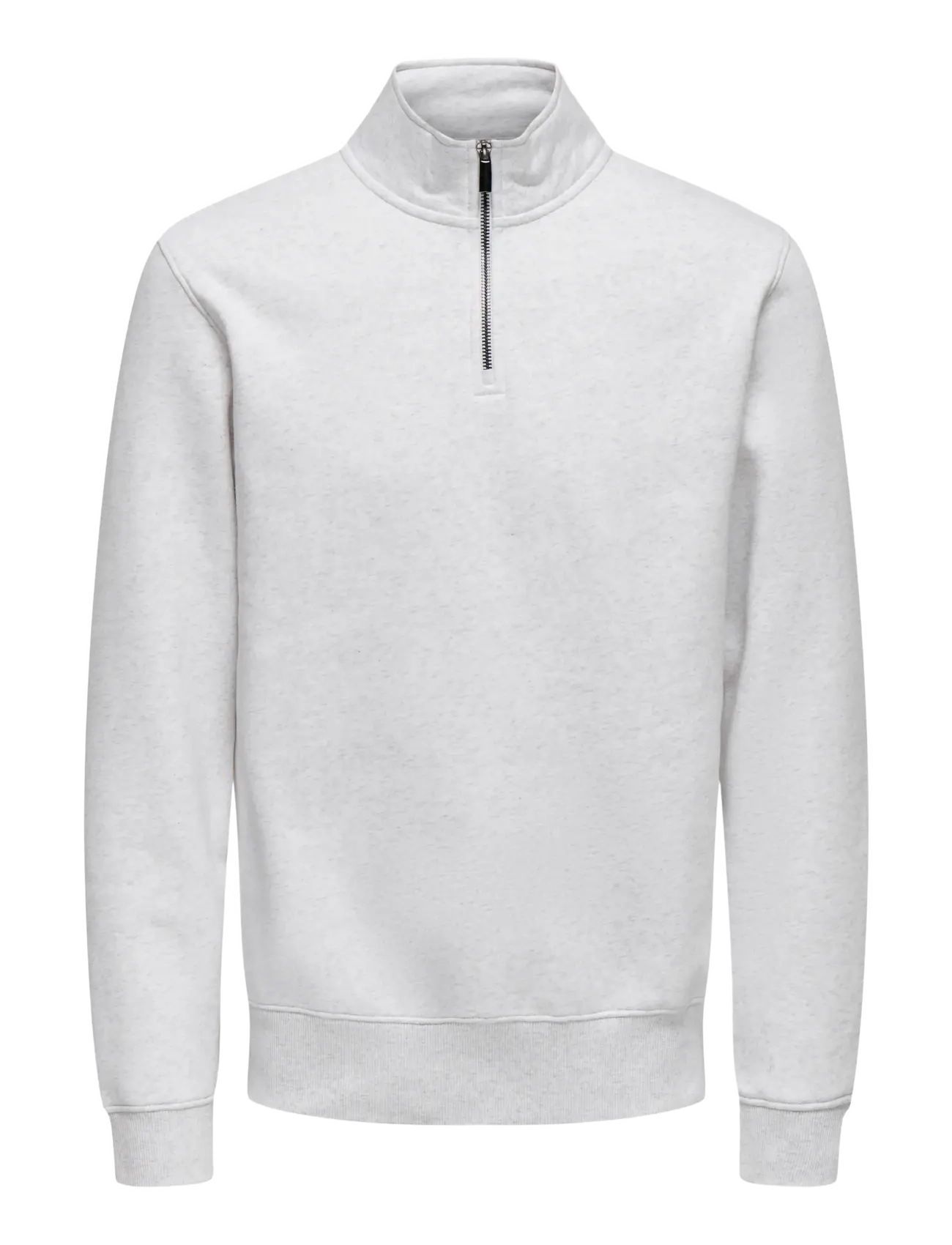 ONLY & SONS ONSCERES HALF ZIP SWEAT NOOS - ONLY & SONS - SUPER LIGHT GREY MELANGE / grey