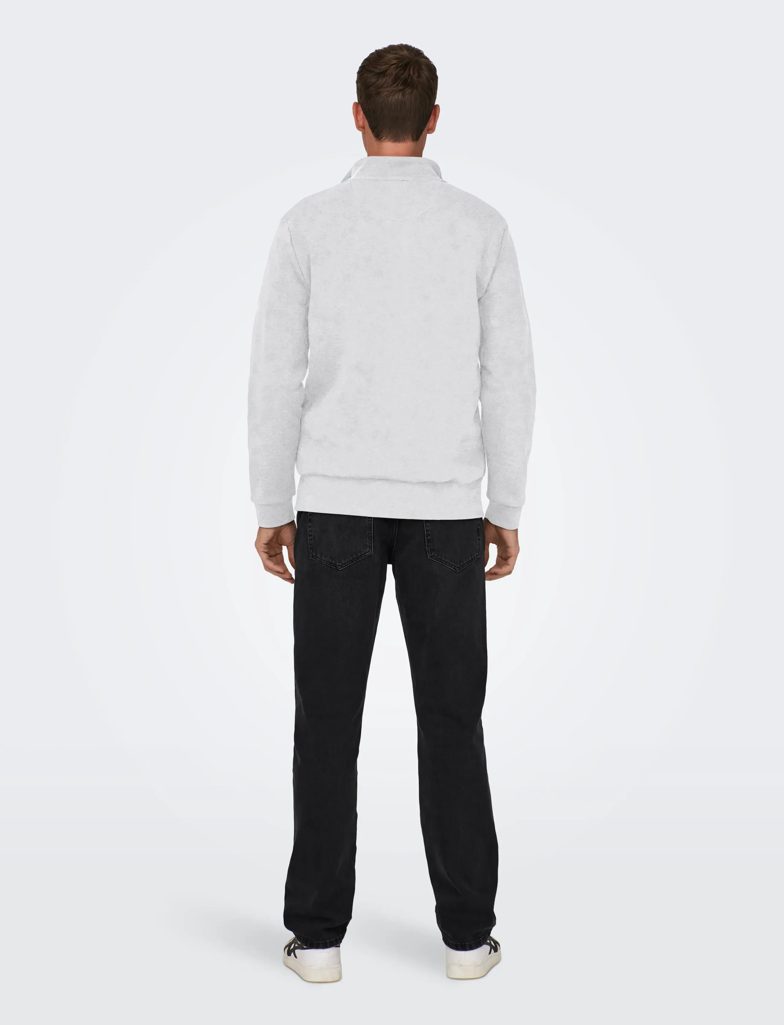 ONLY & SONS - ONSCERES HALF ZIP SWEAT NOOS - kollektsioonid - super light grey melange - 3