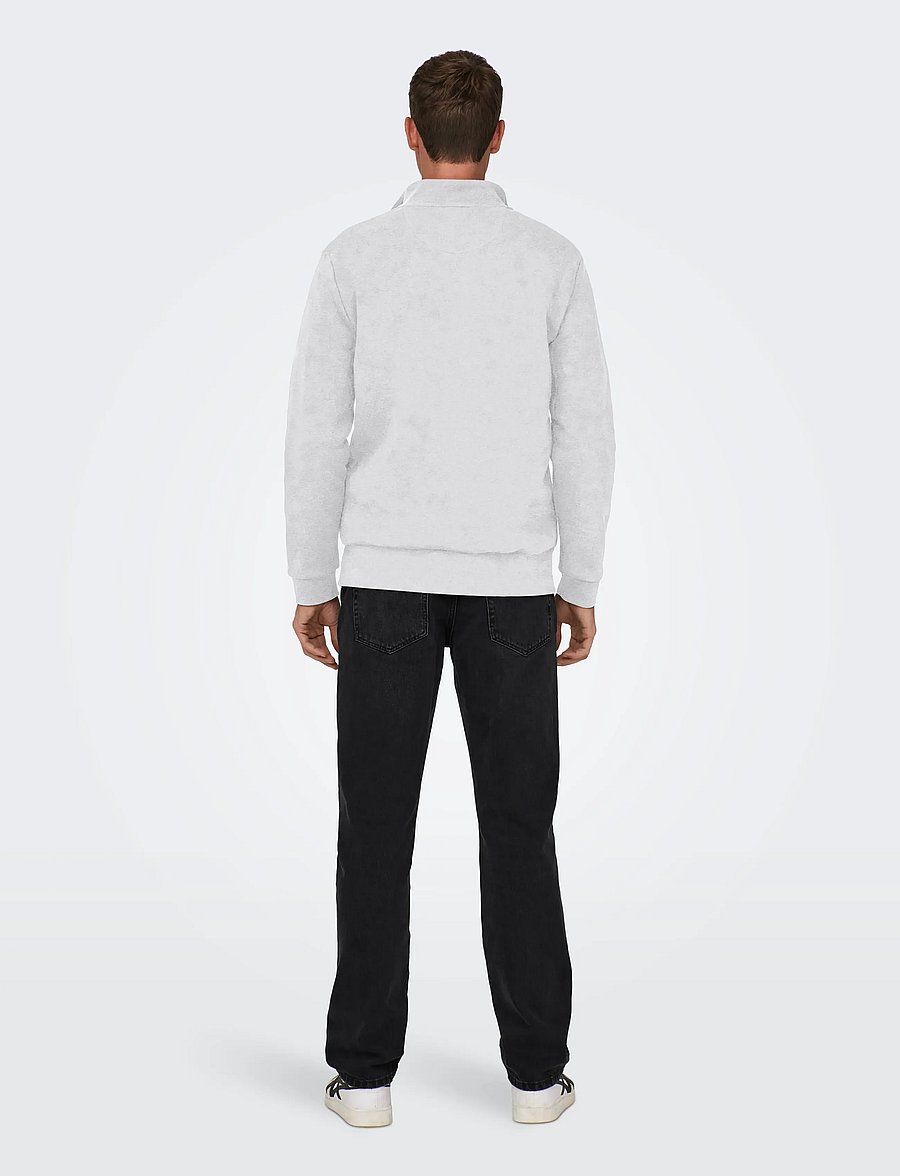 ONLY & SONS - ONSCERES HALF ZIP SWEAT NOOS - kollektioner - super light grey melange - 3
