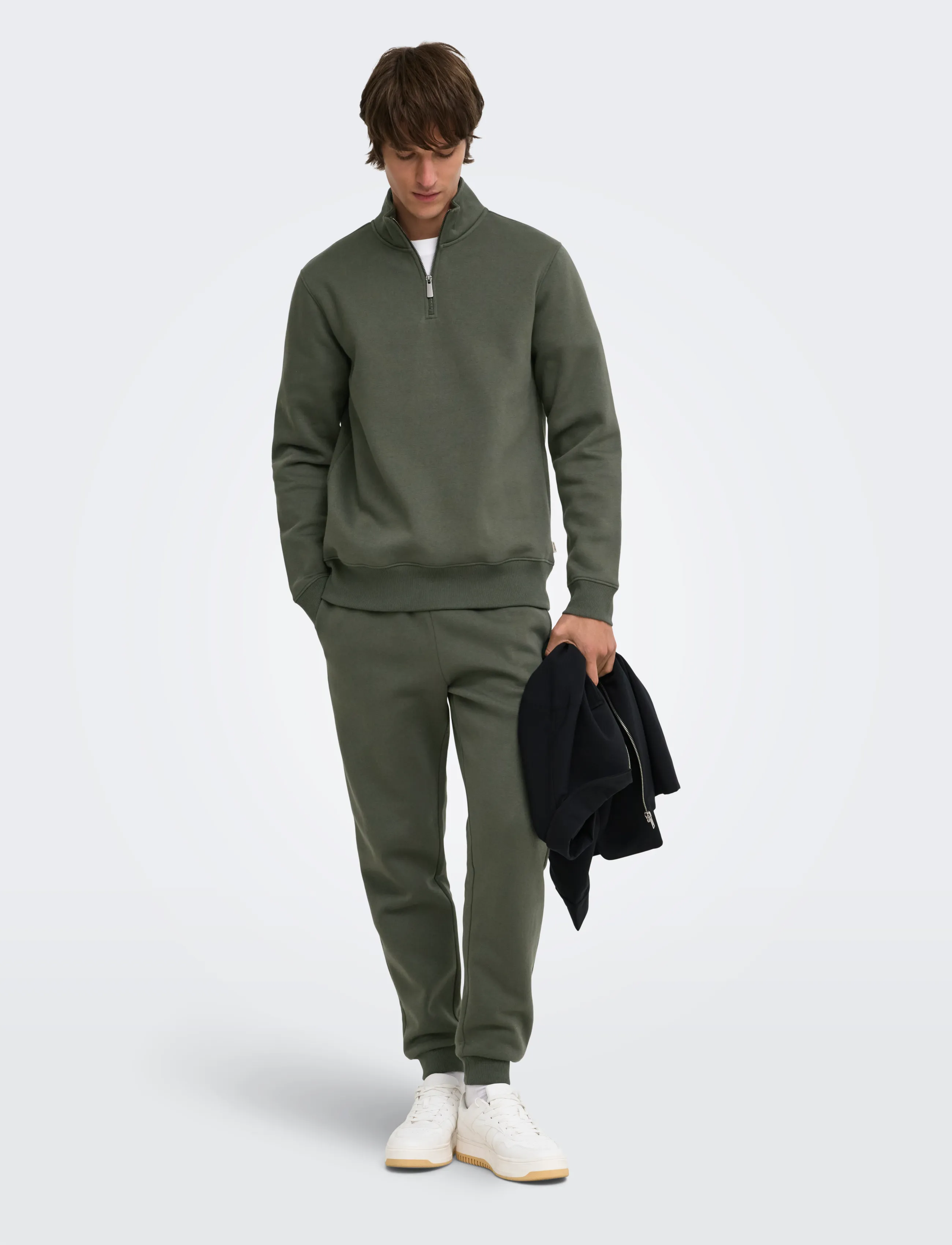 ONLY & SONS - ONSCERES HALF ZIP SWEAT NOOS - sweatshirts - beluga - 4