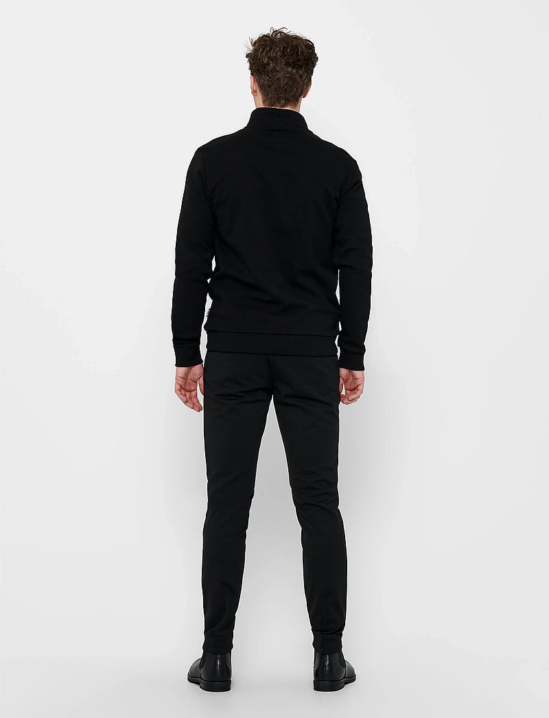 ONLY & SONS - ONSCERES HALF ZIP SWEAT NOOS - collegepaidat - black - 3