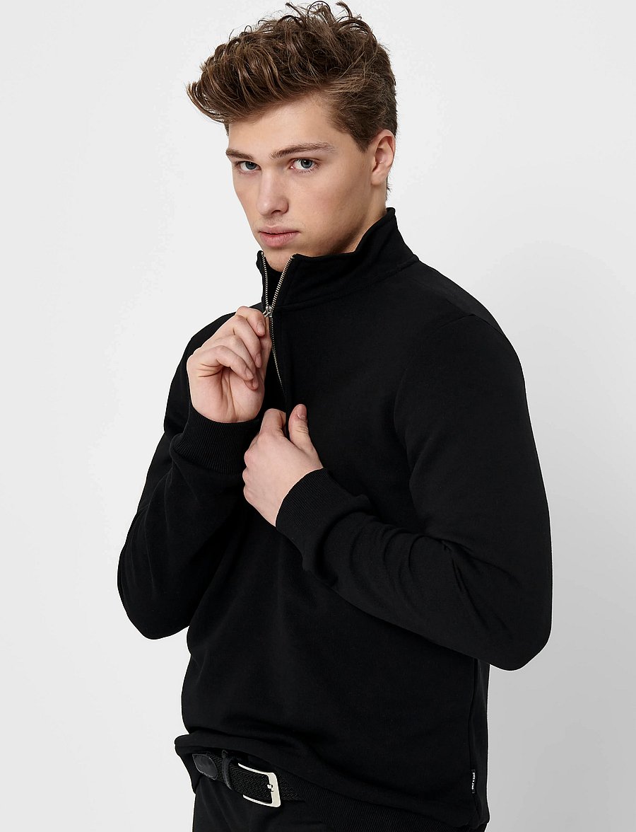 ONLY & SONS - ONSCERES HALF ZIP SWEAT NOOS - kollektionen - black - 4