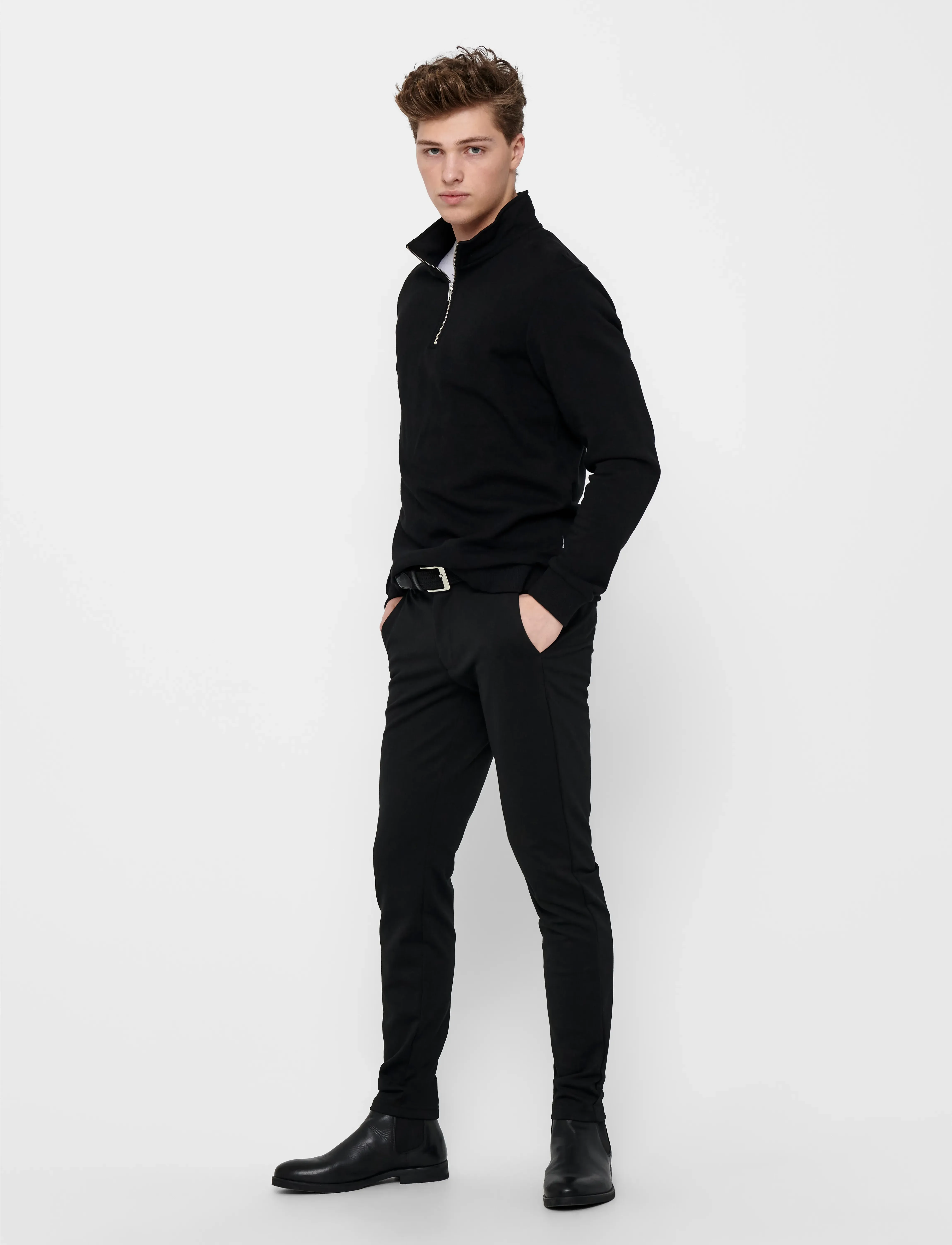 ONLY & SONS - ONSCERES HALF ZIP SWEAT NOOS - sweatshirts - black - 5