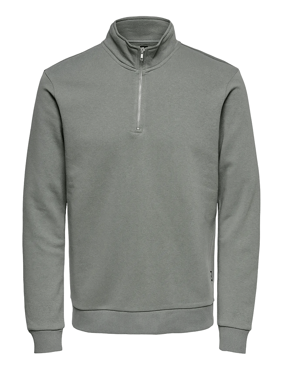 ONLY & SONS - ONSCERES HALF ZIP SWEAT NOOS - kollektionen - castor gray - 1