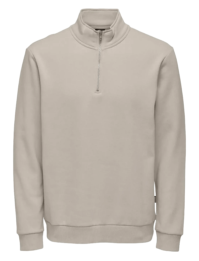 ONLY & SONS - ONSCERES LIFE HALF ZIP SWEAT - kollektsioonid - silver lining - 1