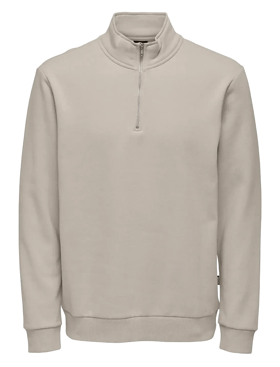 ONLY & SONS - ONSCERES HALF ZIP SWEAT NOOS - kollektionen - silver lining - 1