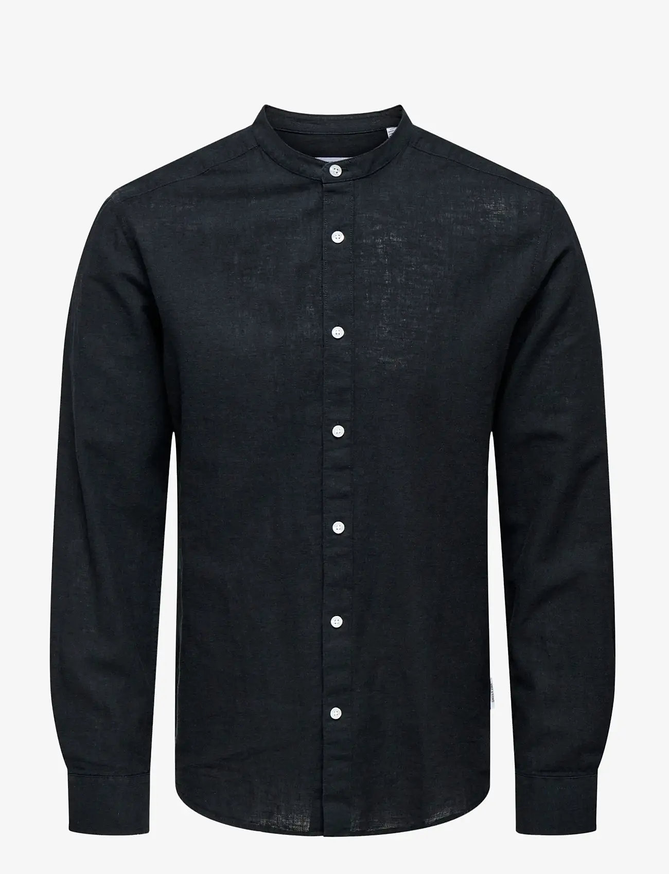 ONLY & SONS - ONSCAIDEN LIFE LS LINEN BLEND MAO NOOS - hørskjorter - black - 1