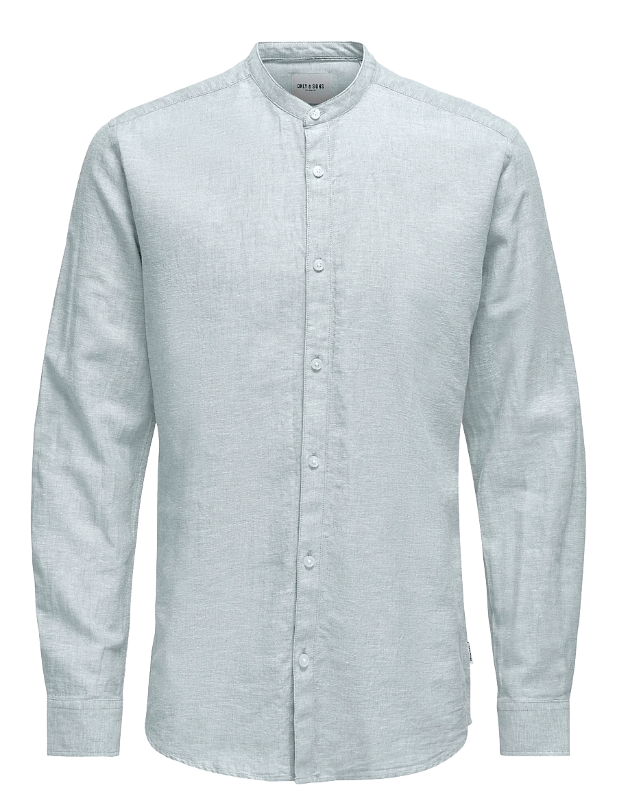 ONLY & SONS - ONSCAIDEN LIFE LS LINEN BLEND MAO NOOS - hørskjorter - cashmere blue - 1