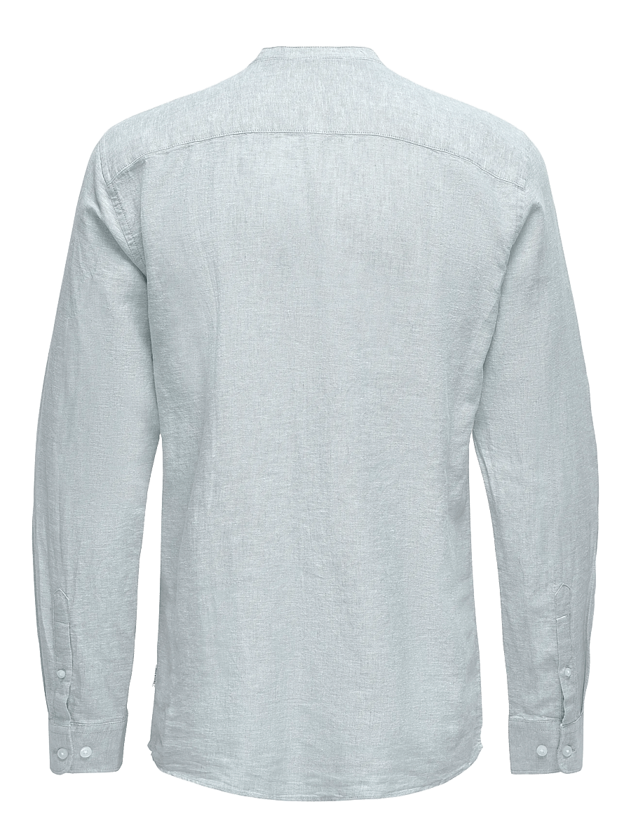 ONLY & SONS - ONSCAIDEN LIFE LS LINEN BLEND MAO NOOS - hørskjorter - cashmere blue - 2