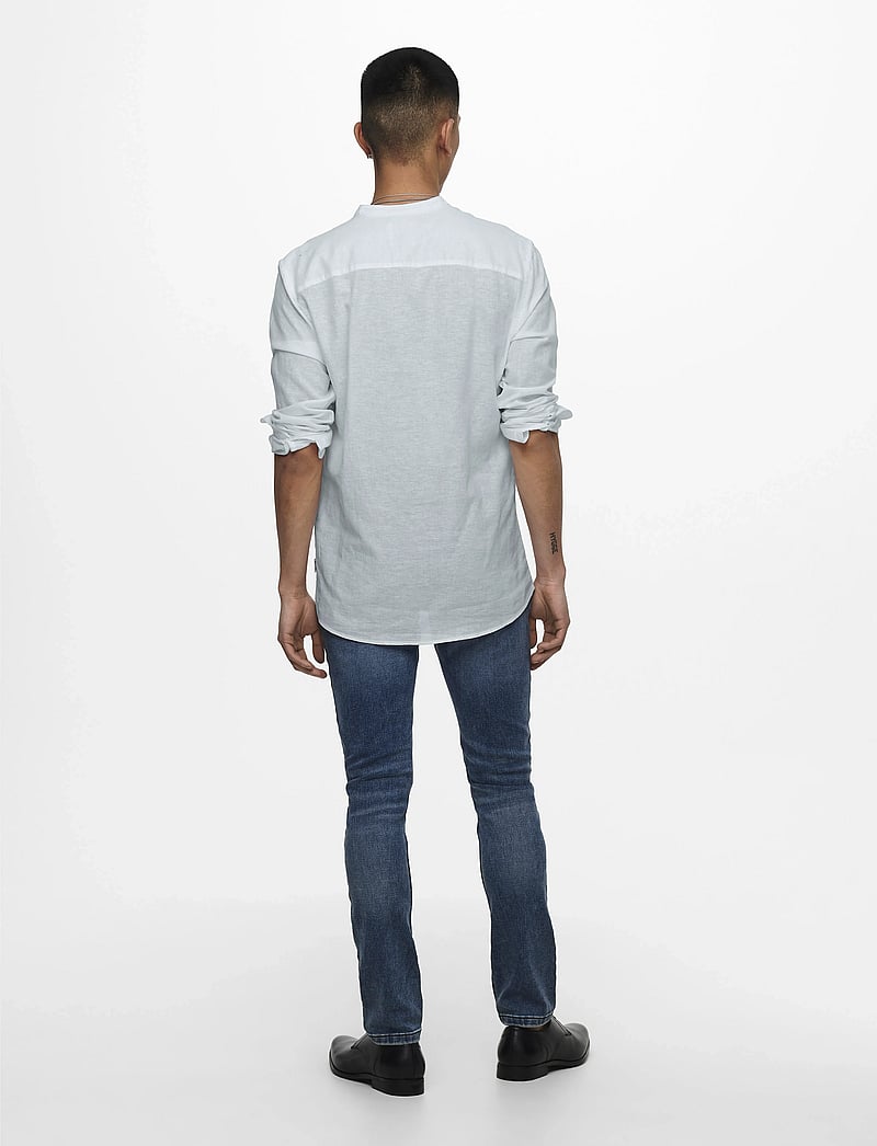 ONLY & SONS - ONSCAIDEN LIFE LS LINEN BLEND MAO NOOS - lina krekli - cashmere blue - 3