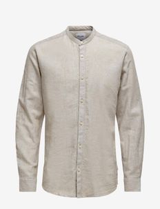 ONSCAIDEN LS SOLID LINEN MAO SHIRT NOOS, ONLY & SONS
