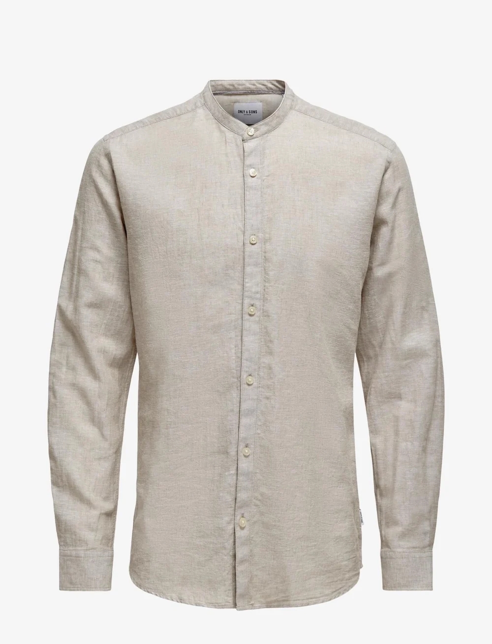 ONLY & SONS - ONSCAIDEN LS SOLID LINEN MAO SHIRT NOOS - leinenhemden - chinchilla - 1