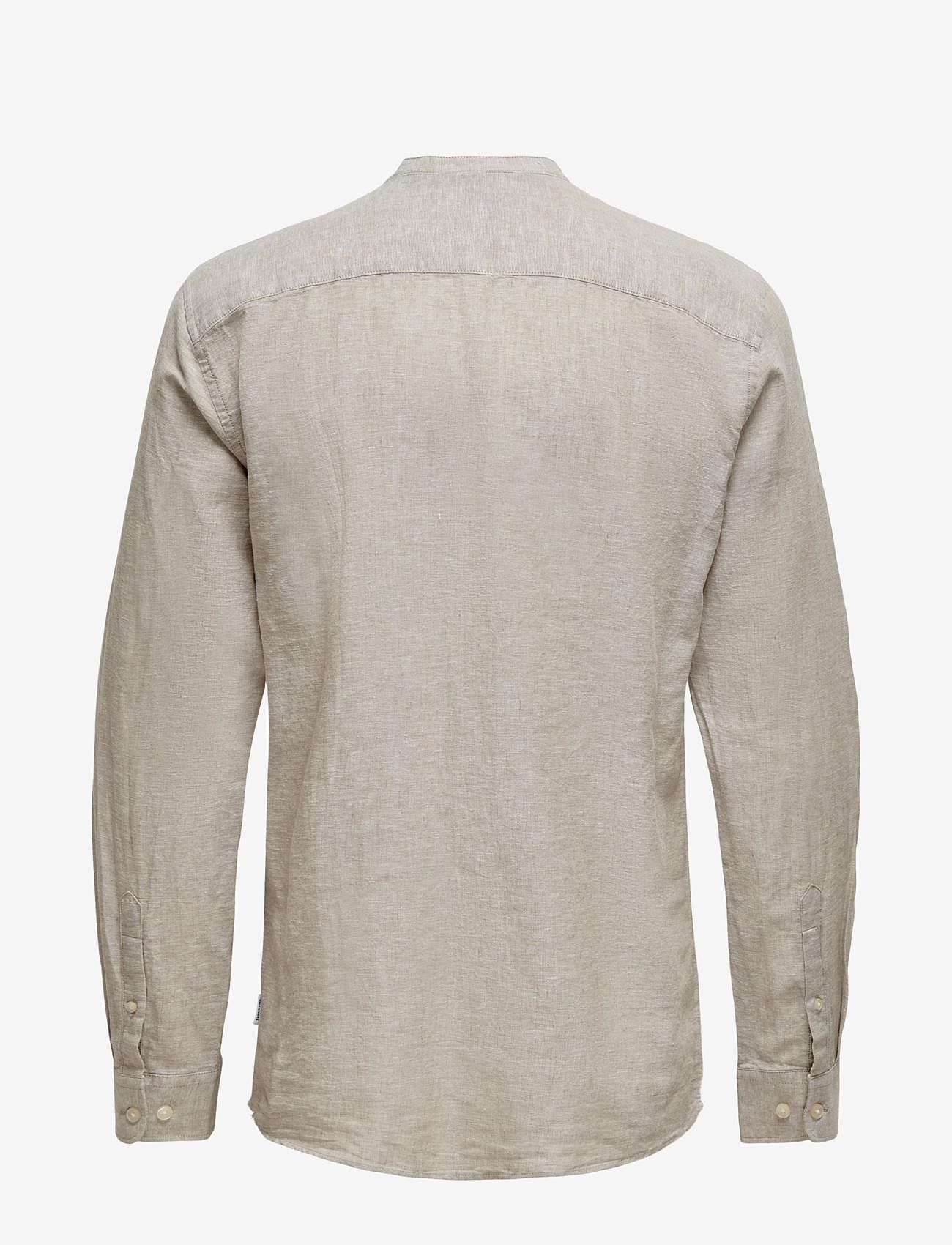 ONLY & SONS - ONSCAIDEN LIFE LS LINEN BLEND MAO NOOS - leinenhemden - chinchilla - 2