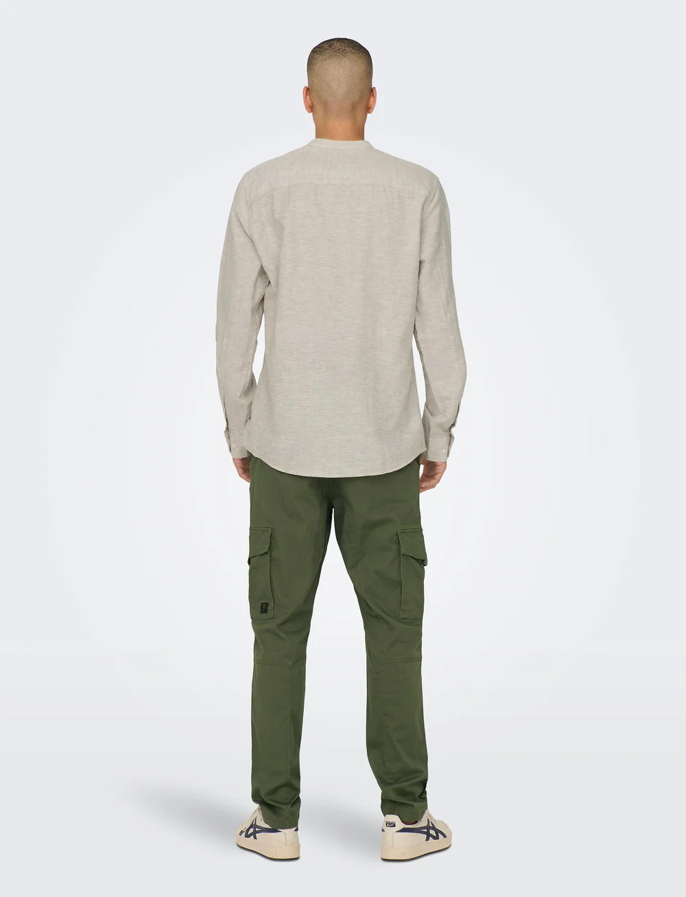 ONLY & SONS - ONSCAIDEN LS SOLID LINEN MAO SHIRT NOOS - leinenhemden - chinchilla - 3