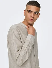 ONLY & SONS - ONSCAIDEN LS SOLID LINEN MAO SHIRT NOOS - linen shirts - chinchilla - 6